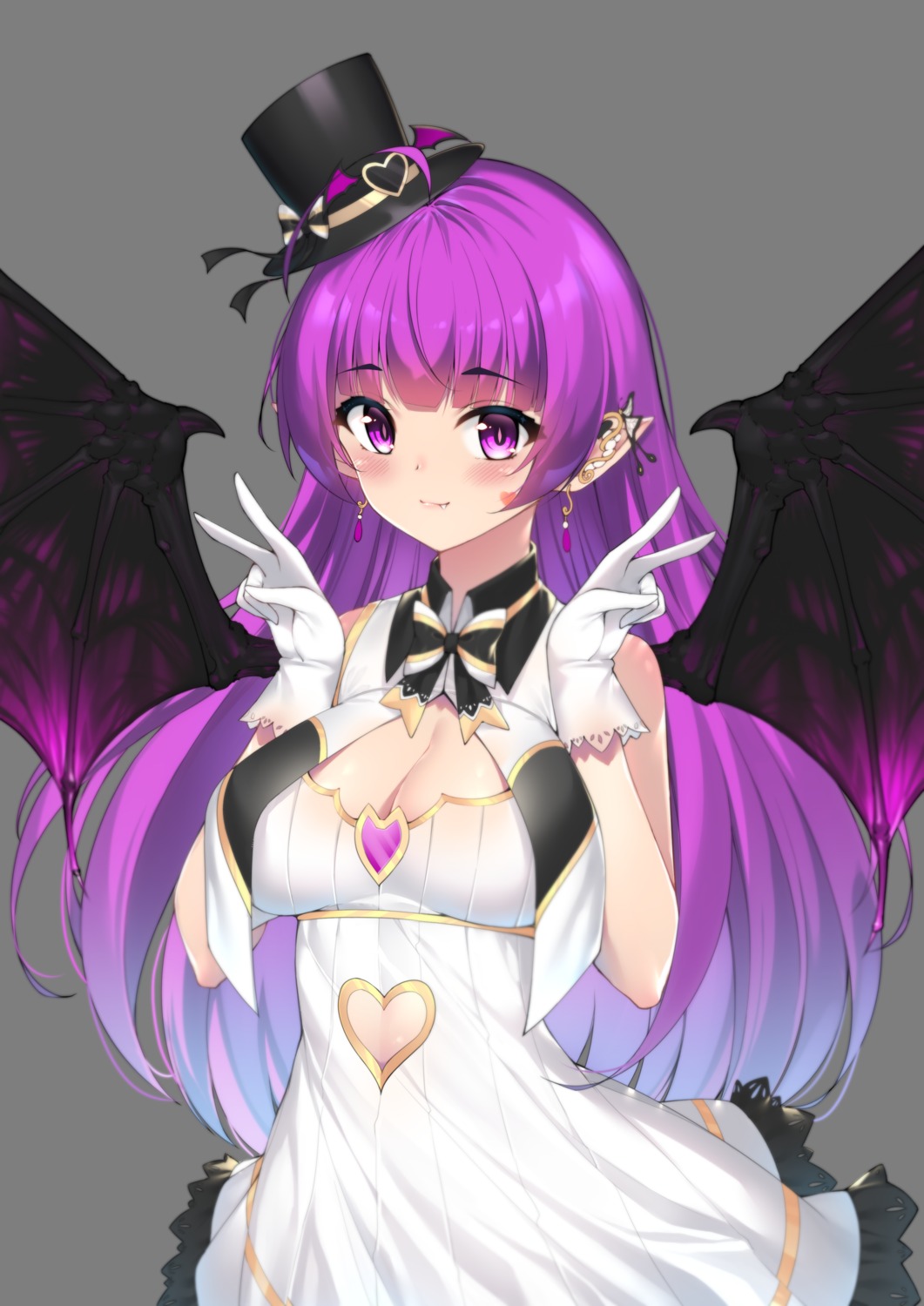 breast_hold cleavage pointy_ears transparent_png wings wu_yao_jun