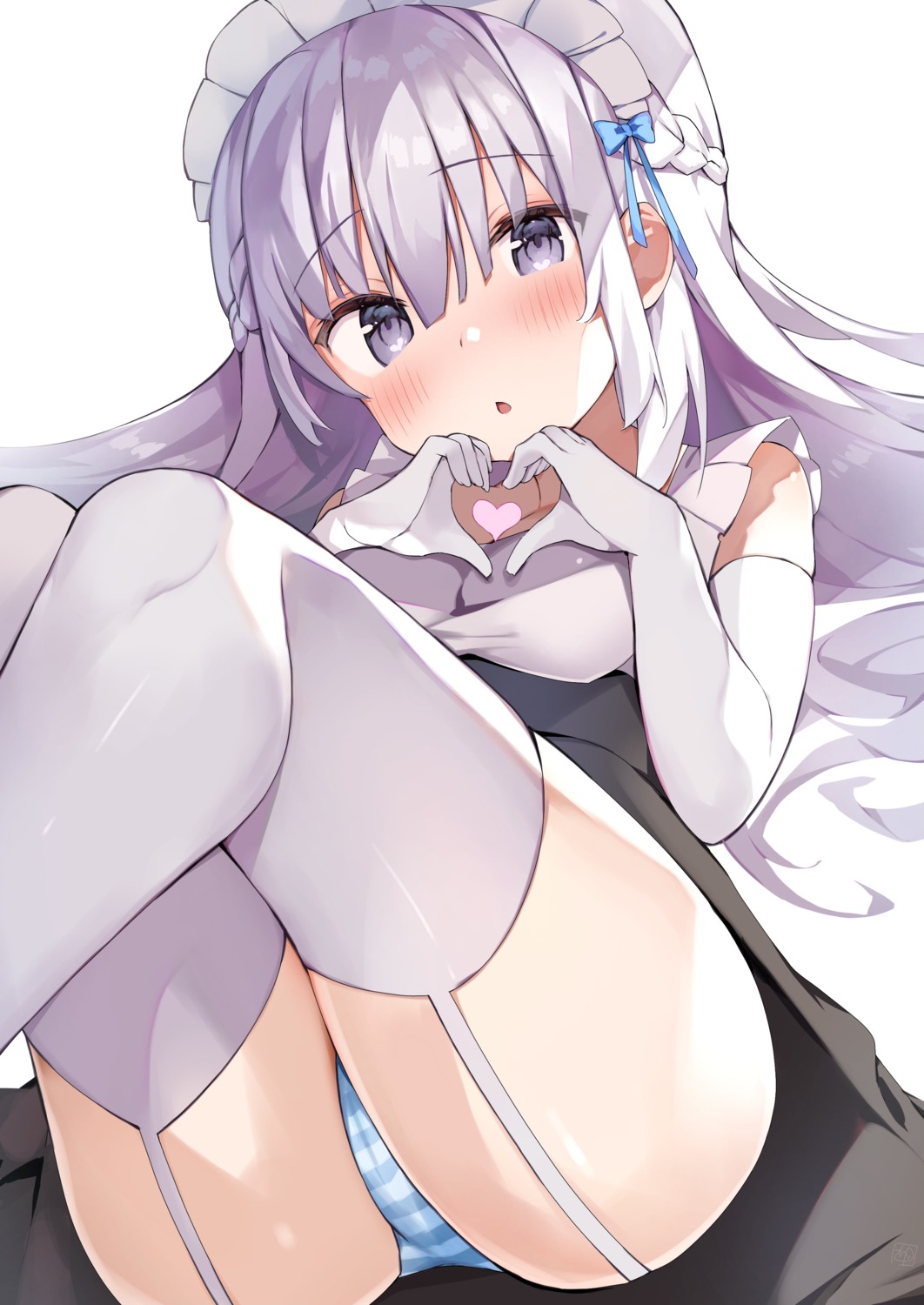 cameltoe maid pantsu shimapan sinnop10 skirt_lift stockings thighhighs