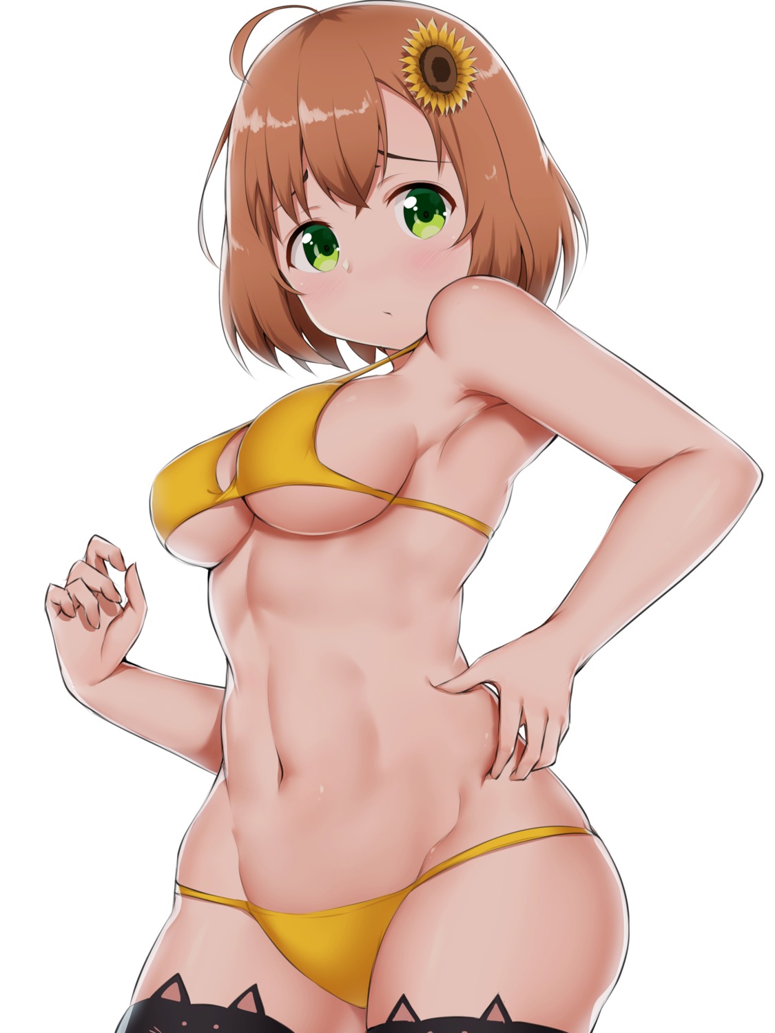 bikini honma_himawari kirikan nijisanji nijisanji_gamers swimsuits thighhighs