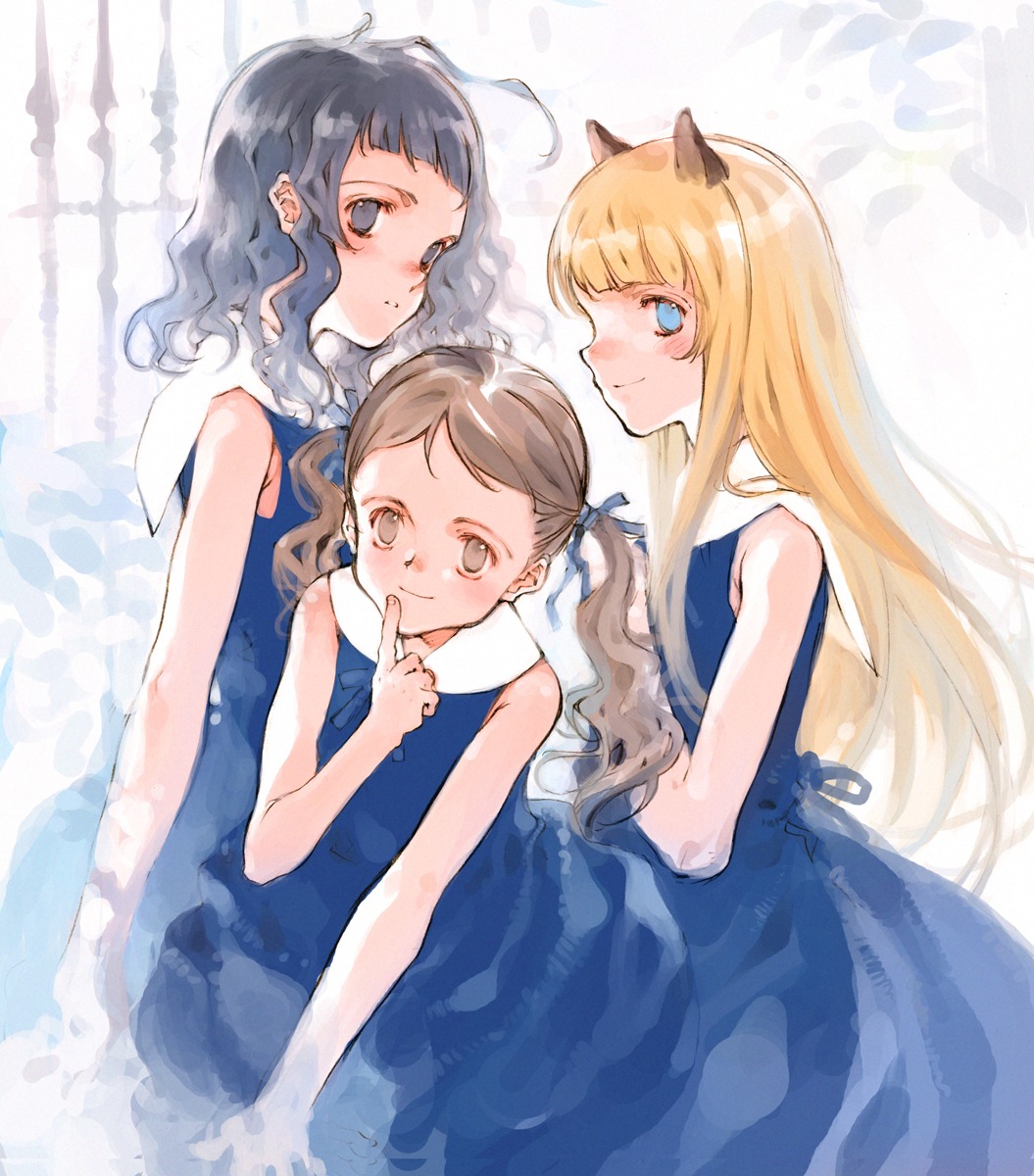 animal_ears dress ema_(shirotsume_souwa) littlewitch nekomimi oyari_ashito sayu shirotsume_souwa toka_(shirotsume_souwa)