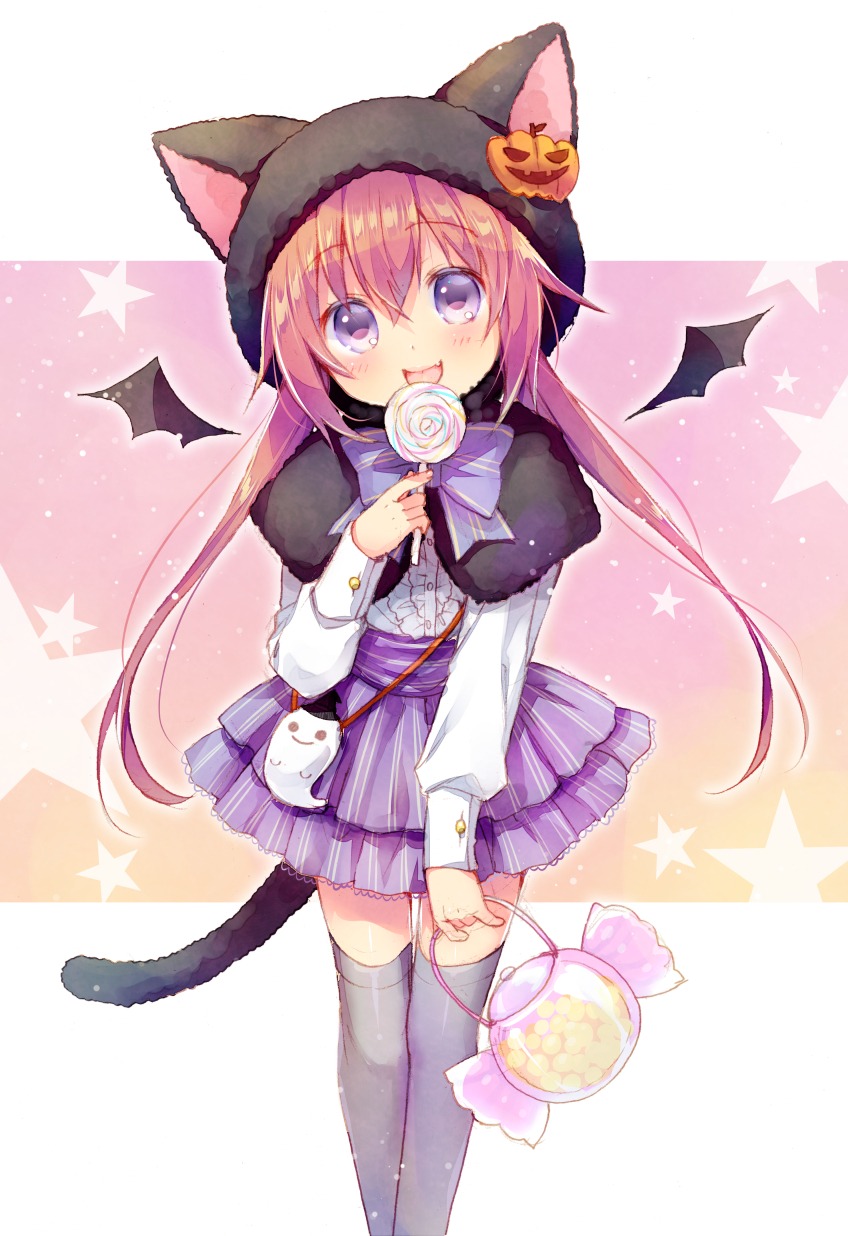 halloween mani tail thighhighs wings