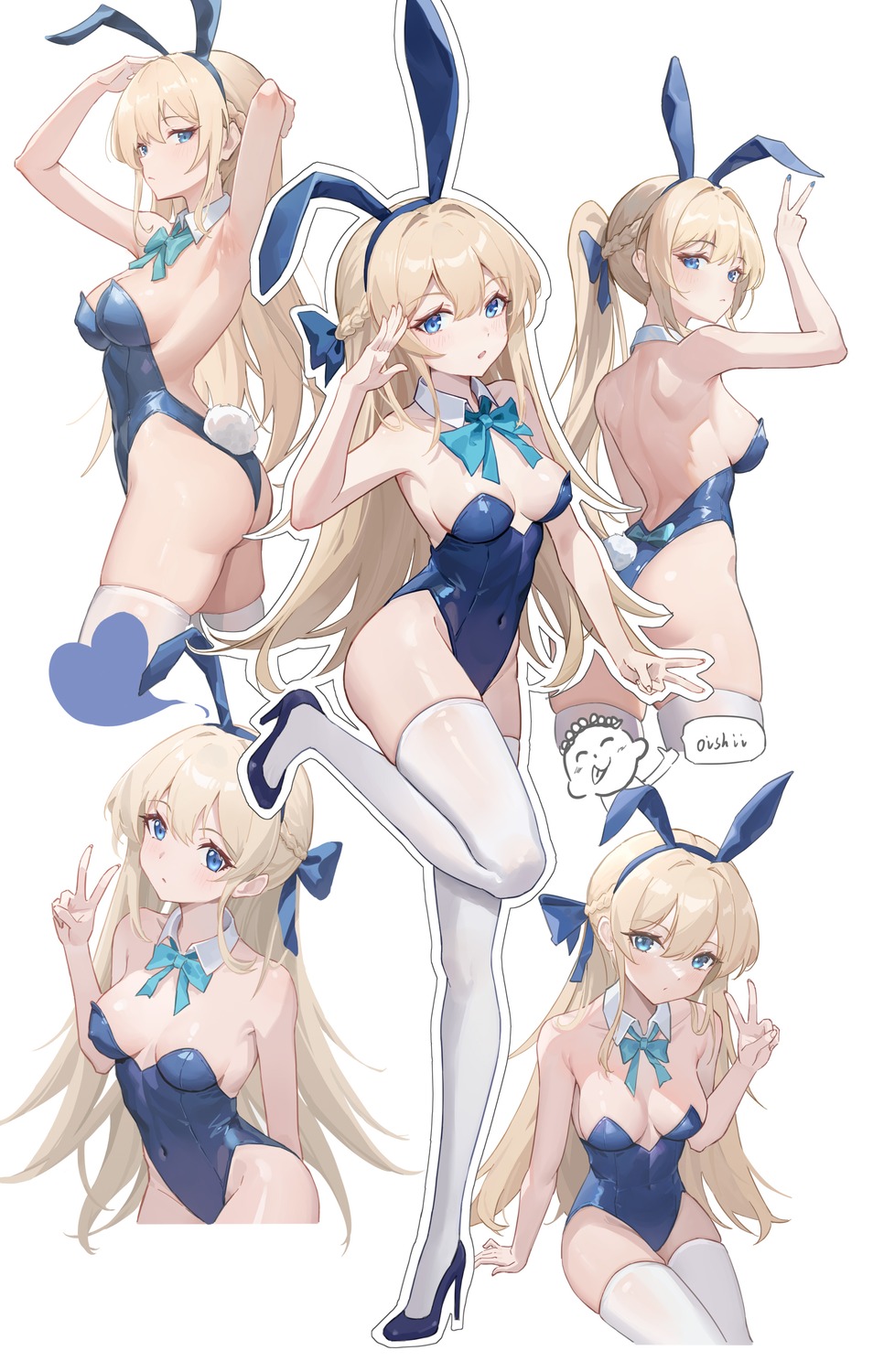 animal_ears asuma_toki blue_archive bunny_ears bunny_girl heels huahu_(unstoppable) no_bra tail thighhighs