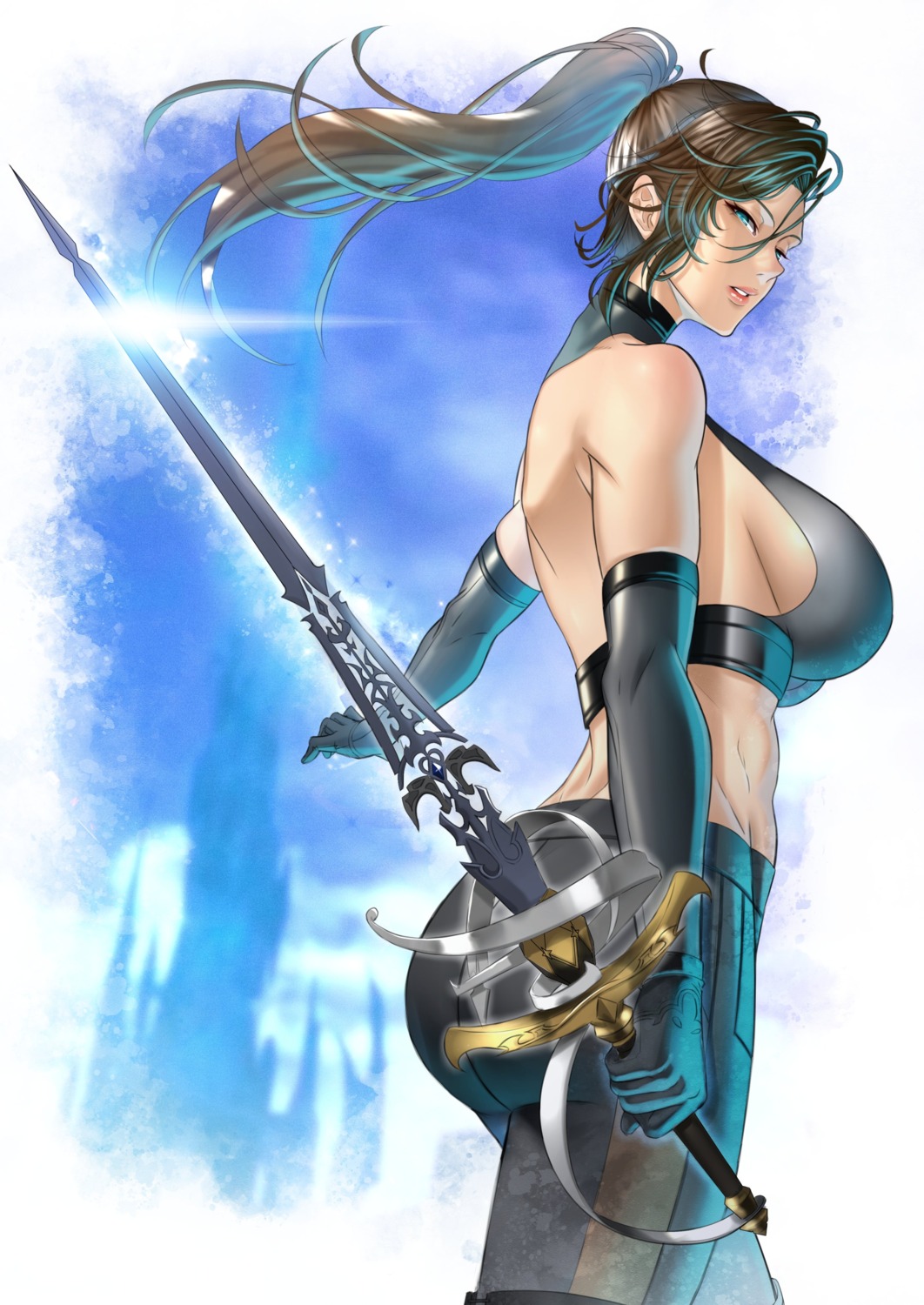 anima_(togashi) ass final_fantasy final_fantasy_xiv no_bra sword