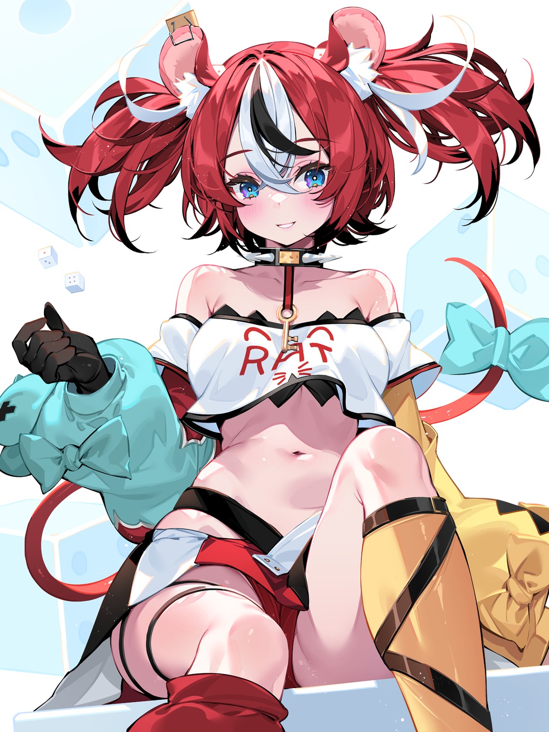 animal_ears garter hakos_baelz hololive hololive_english tail waterring