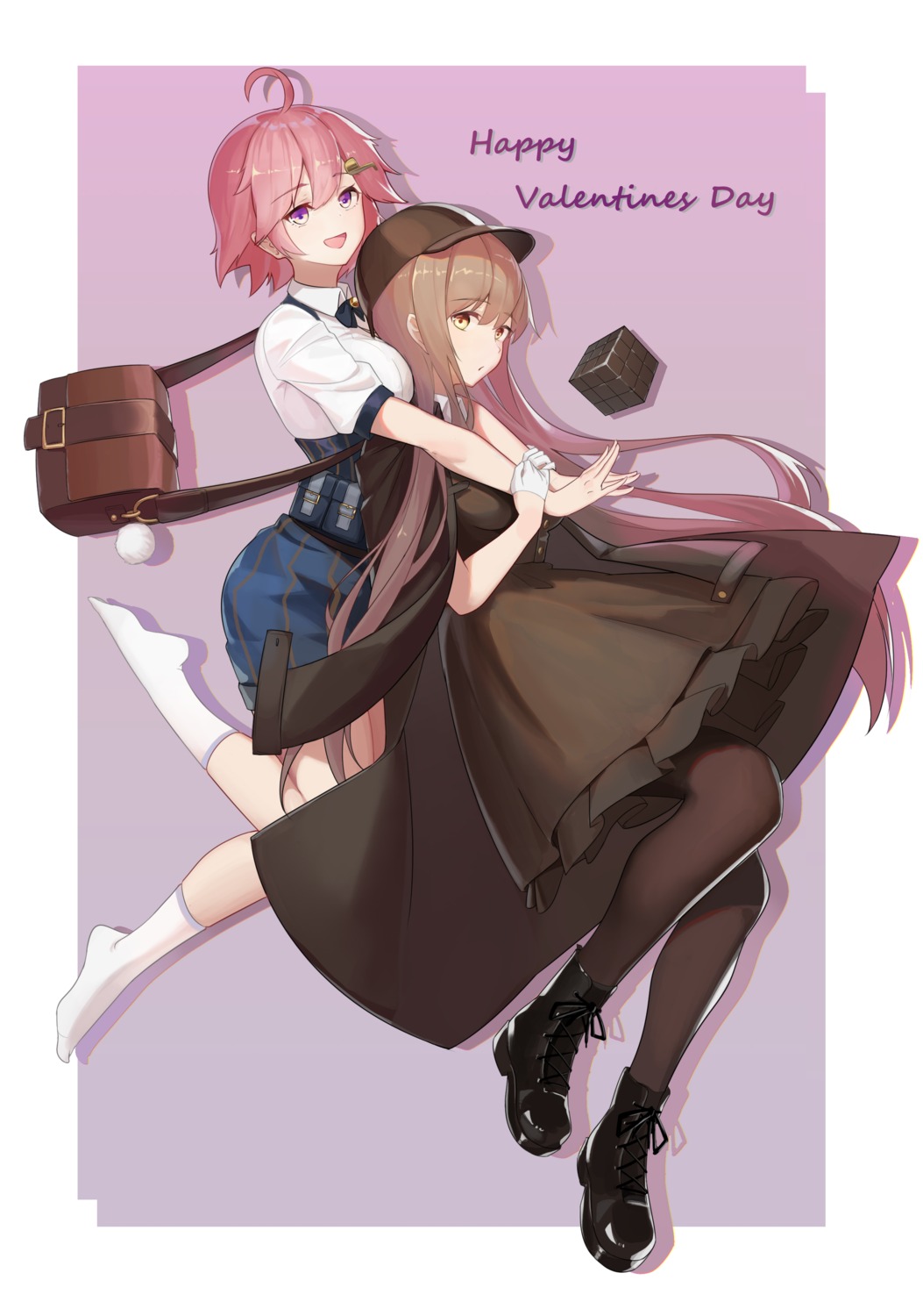 dress komi_(komiking) nightmare_(game) pantyhose skirt_lift valentine yuri