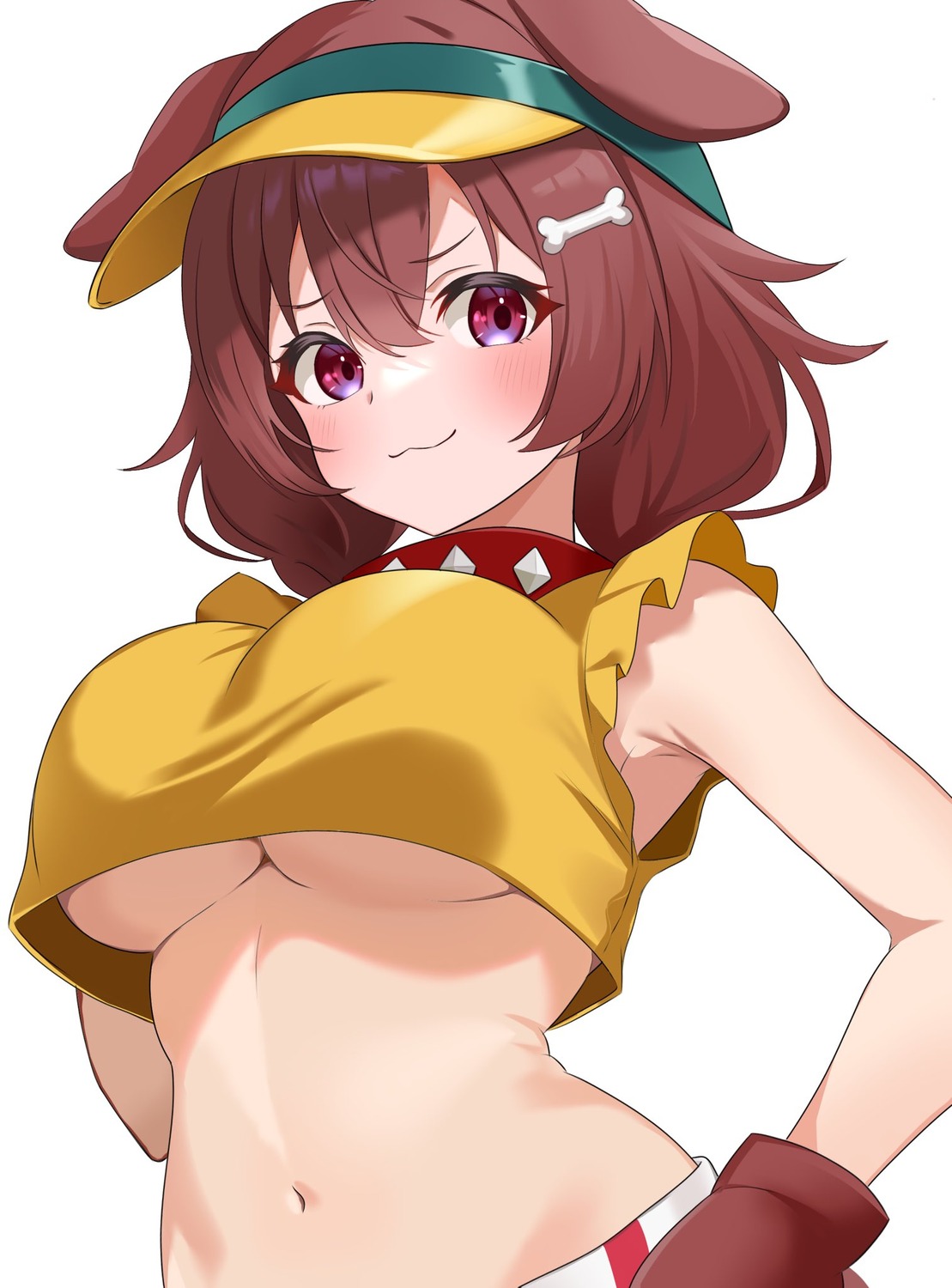 animal_ears fawny hololive hololive_gamers inugami_korone inumimi no_bra underboob