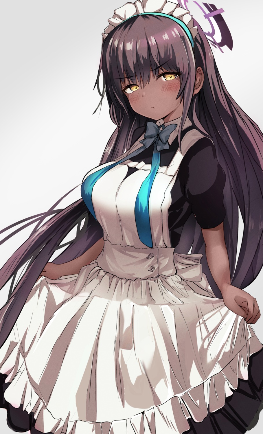 blue_archive halo kakudate_karin maid otsusou skirt_lift