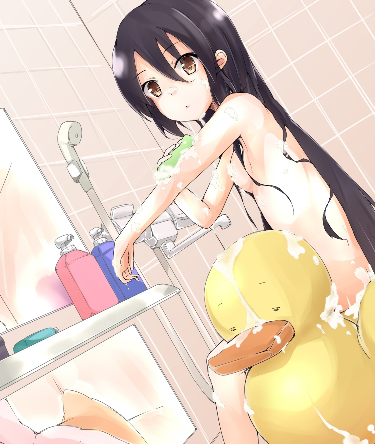 bathing haine k-on! loli nakano_azusa naked