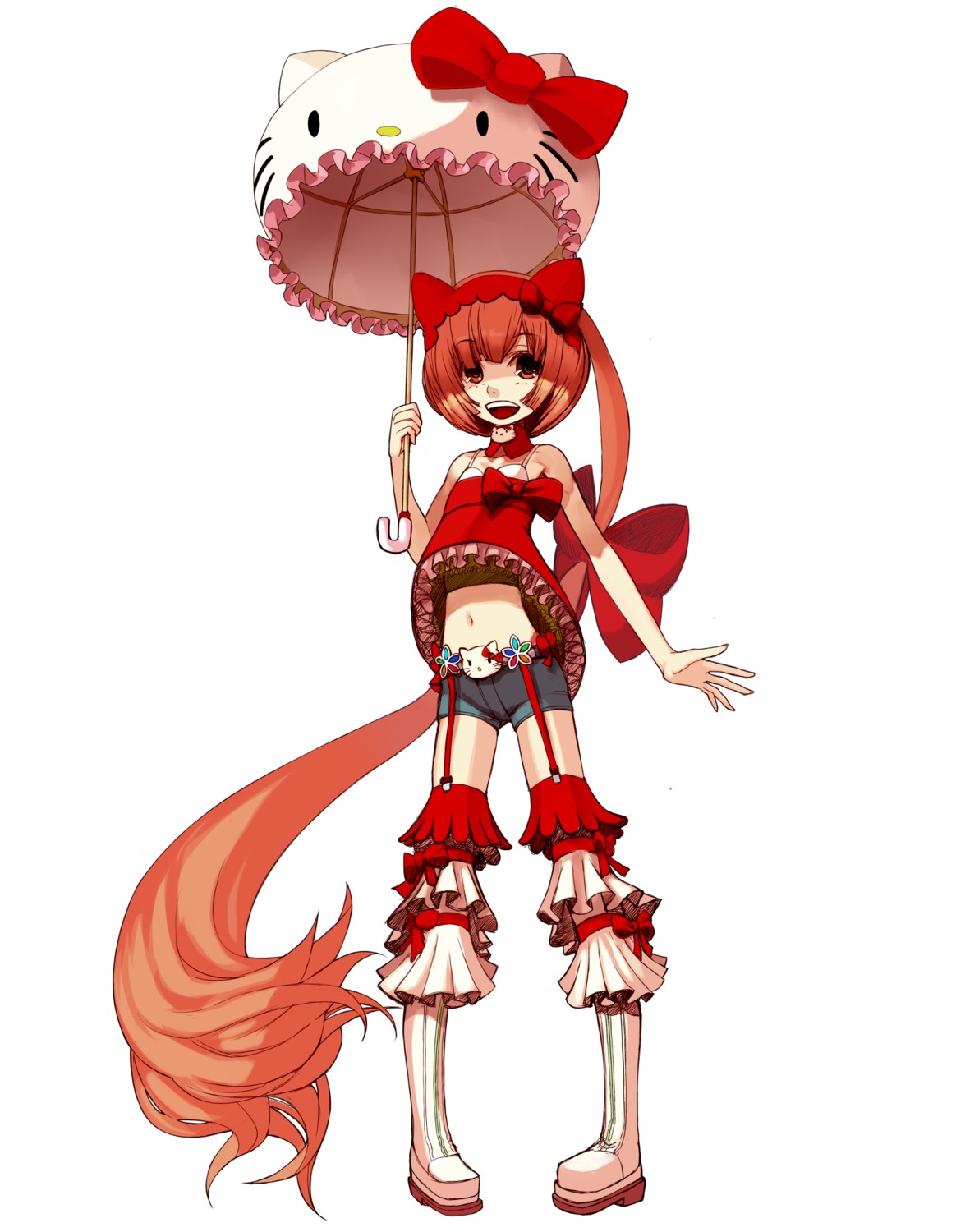 animal_ears hello_kitty hello_kitty_(sanrio) kansousamehada nekomura_iroha sanrio stockings thighhighs vocaloid