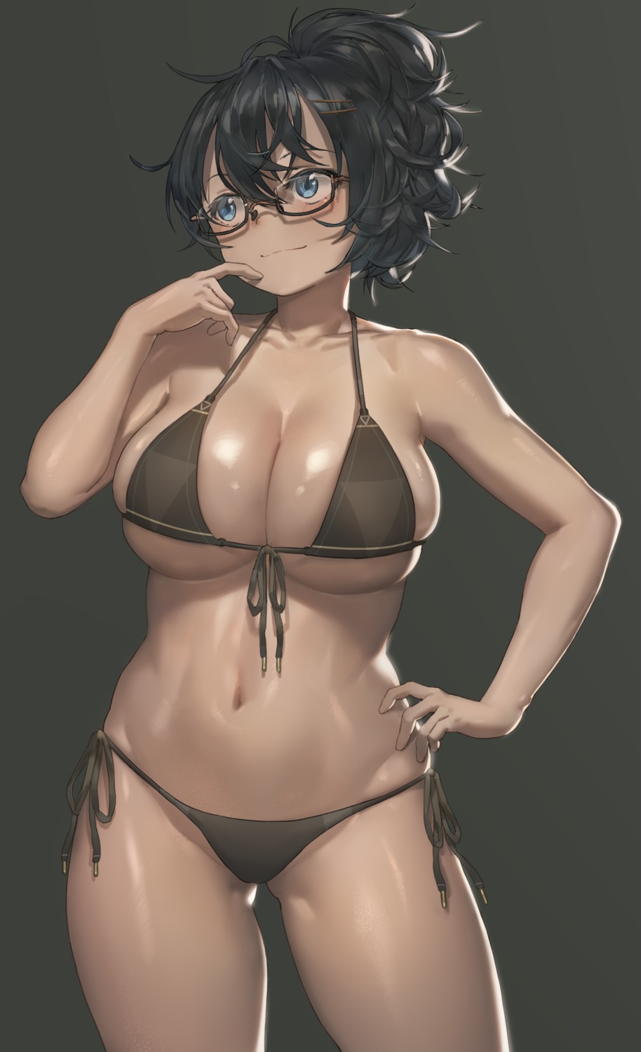 bikini cleavage free_style_(yohan1754) megane swimsuits underboob