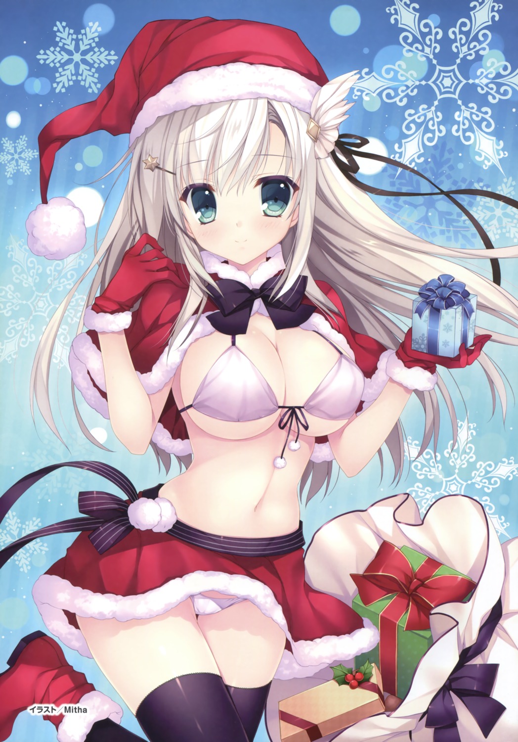 bikini christmas cleavage haruoto_alice_*_gram kanzaki_erisa mitha nanawind swimsuits thighhighs underboob