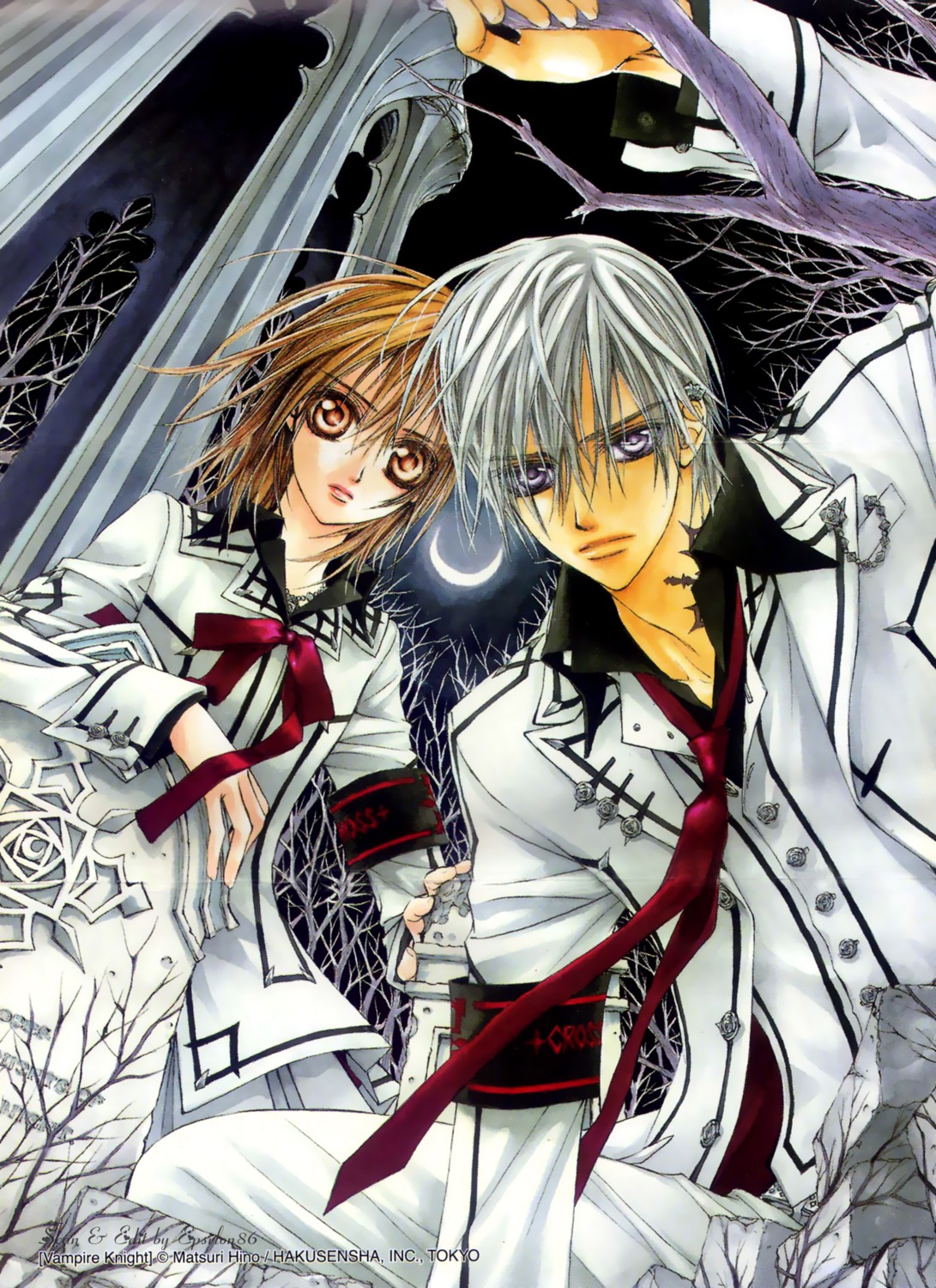 crease cross_yuuki hino_matsuri kiryuu_zero vampire_knight