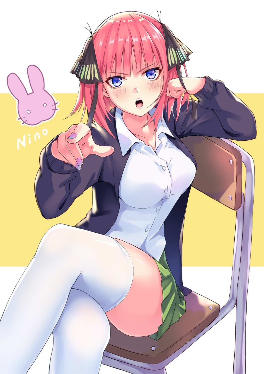 5-toubun_no_hanayome da-cart nakano_nino seifuku sweater thighhighs