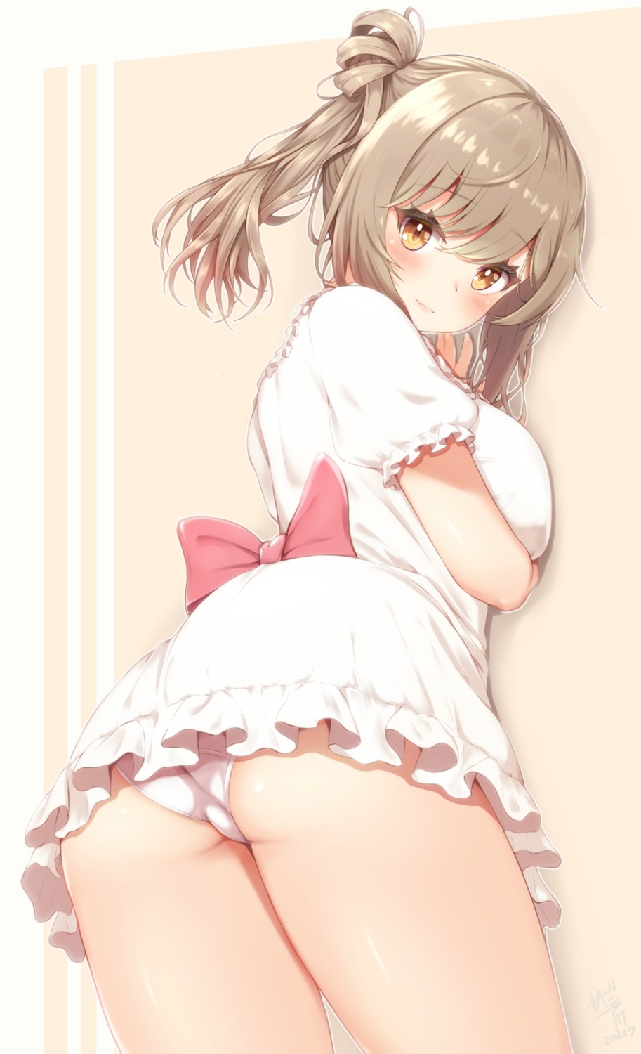 ass cevio dress idatekawa pantsu satou_sasara skirt_lift