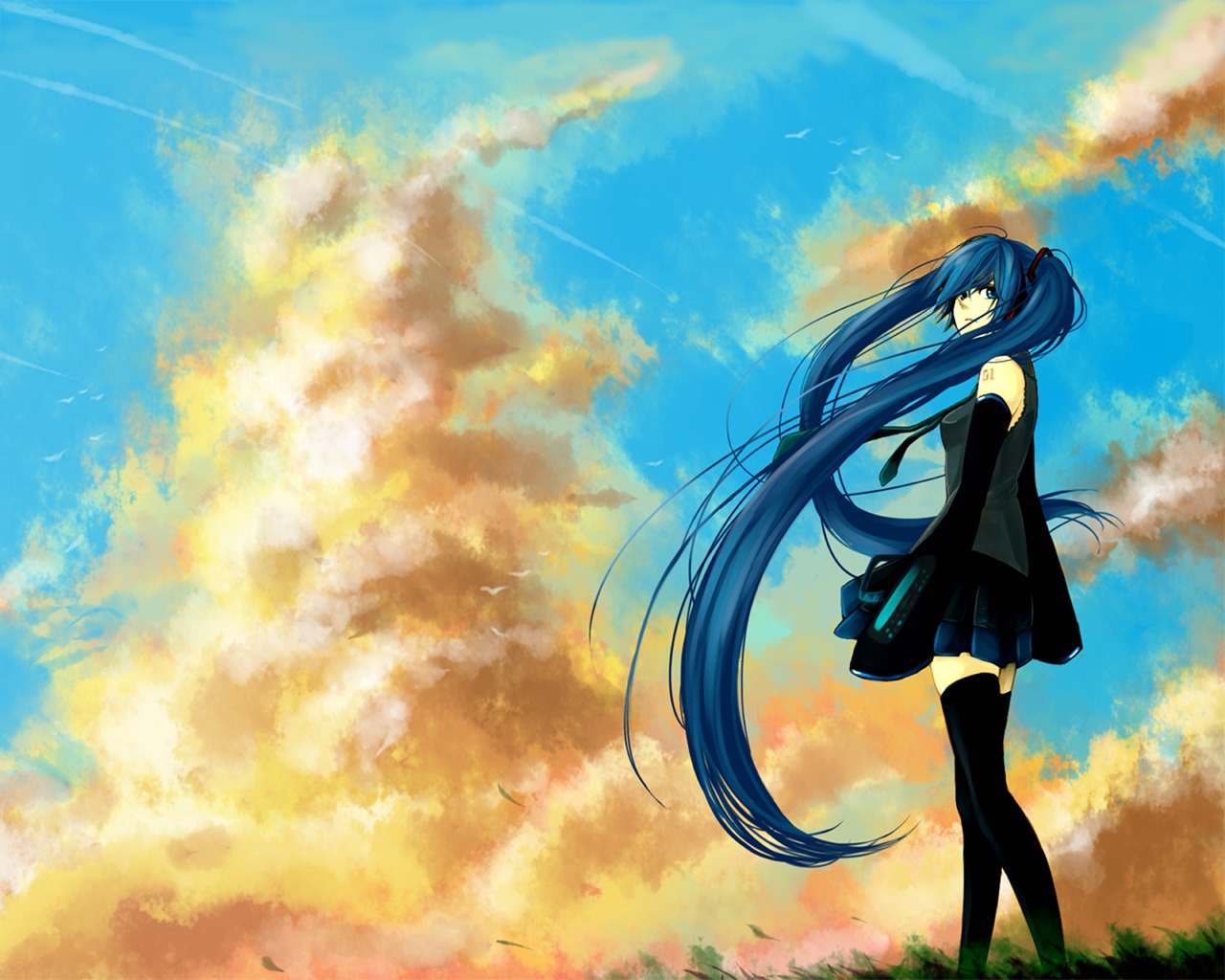 hatsune_miku photoshop thighhighs todorokisora vocaloid wallpaper