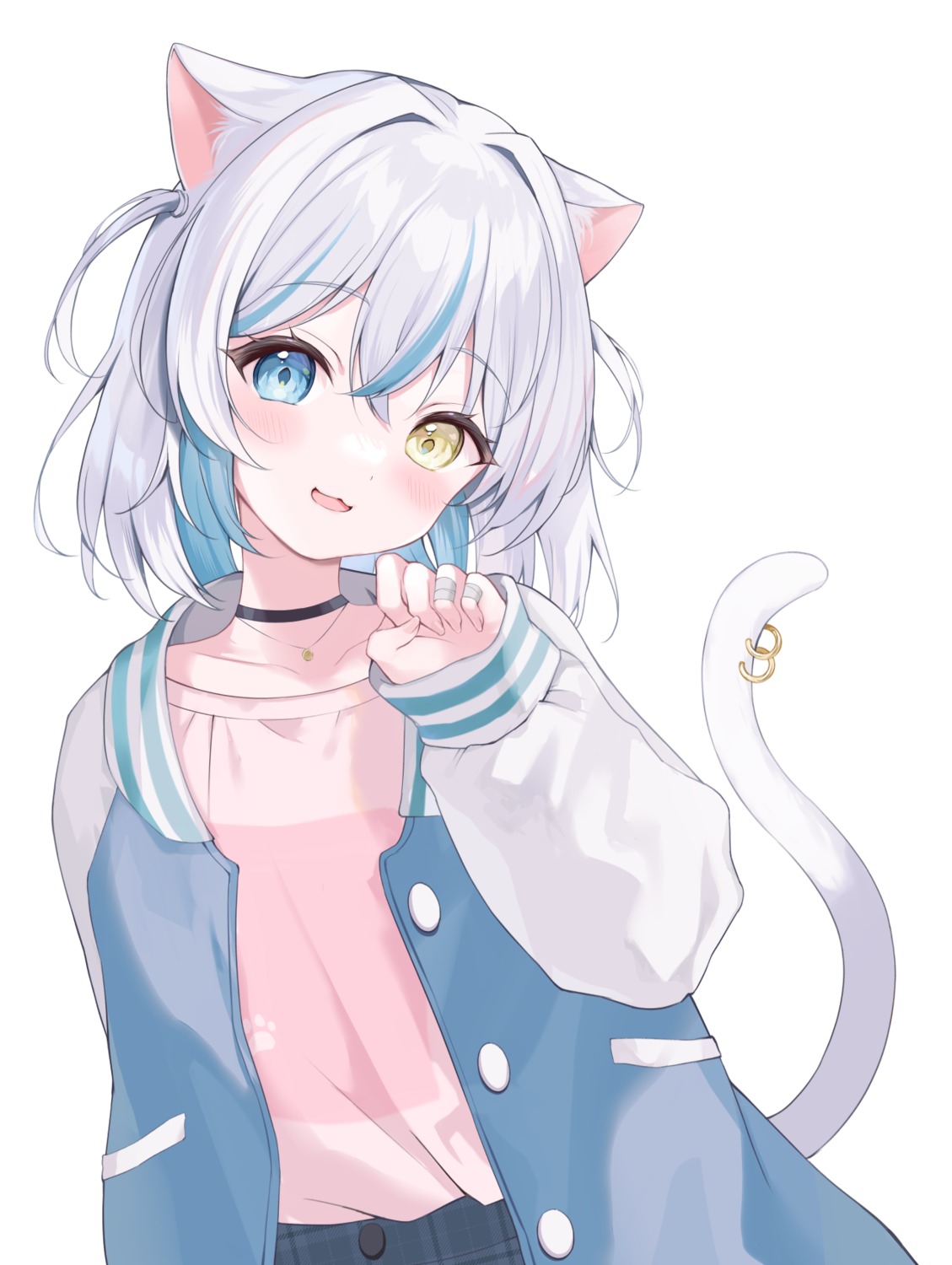 animal_ears heterochromia moeko nekomimi tail