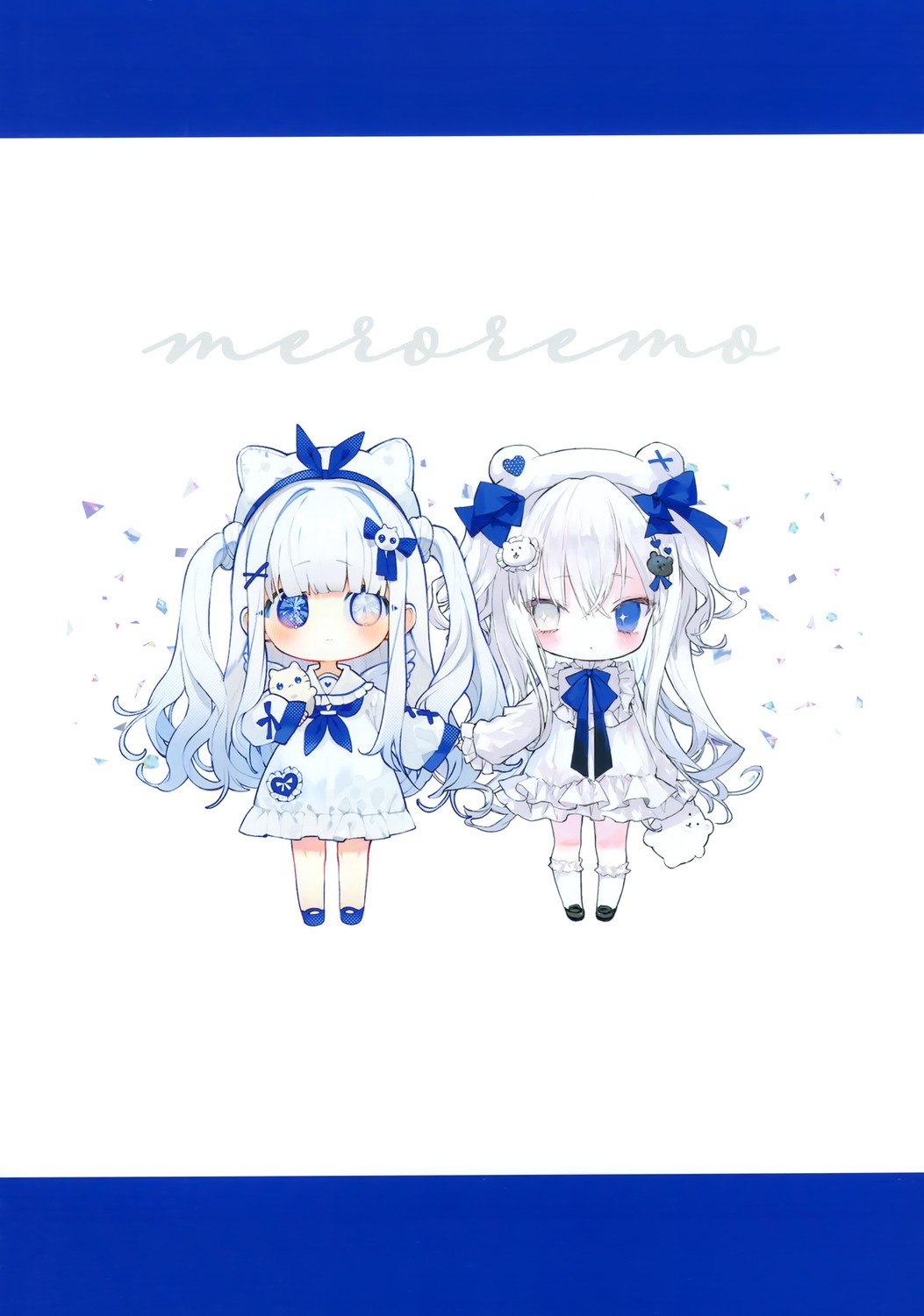 animal_ears chibi dress heterochromia komeko_meko meroremo onineko seifuku