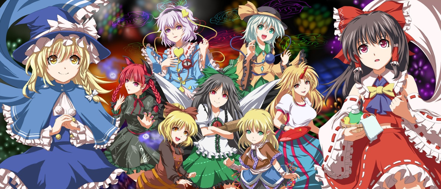 fuji_hyorone hakurei_reimu hoshiguma_yuugi kaenbyou_rin kirisame_marisa komeiji_koishi komeiji_satori kurodani_yamame mizuhashi_parsee reiuji_utsuho touhou