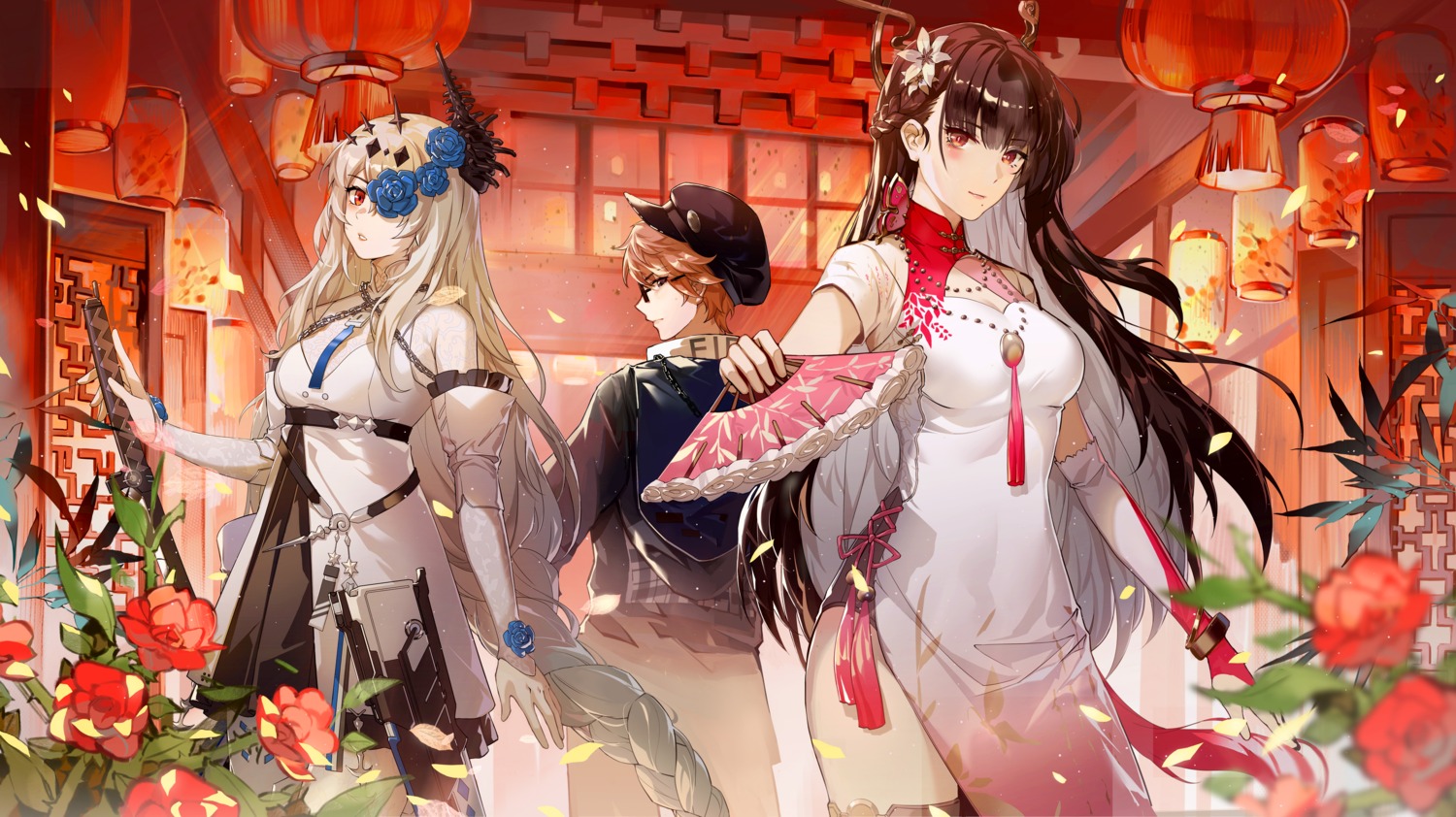 alpha_(punishing:_gray_raven) chinadress cleavage dress eyepatch lee_(punishing:_gray_raven) megane punishing:_gray_raven qu_(punishing:_gray_raven) sunshine_(1638509769) sword