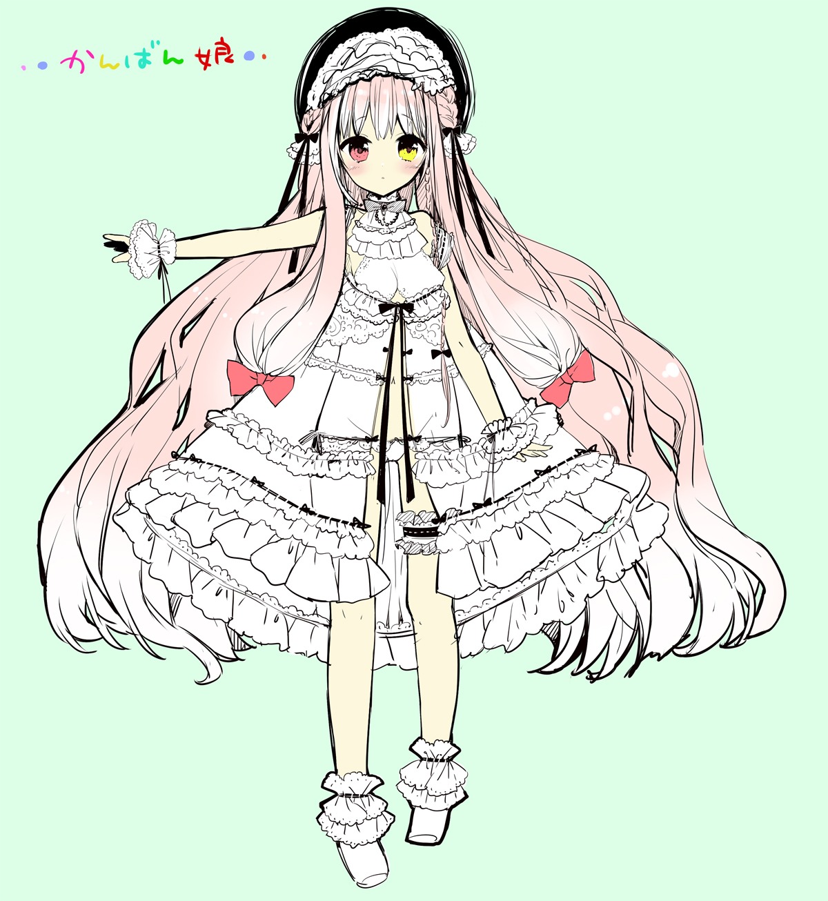 dress heterochromia lolita_fashion open_shirt pantsu sakiyo_cake