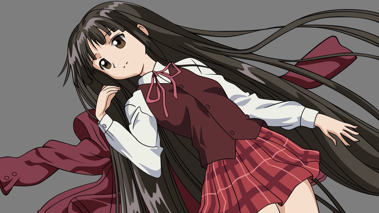 konoe_konoka mahou_sensei_negima seifuku transparent_png vector_trace