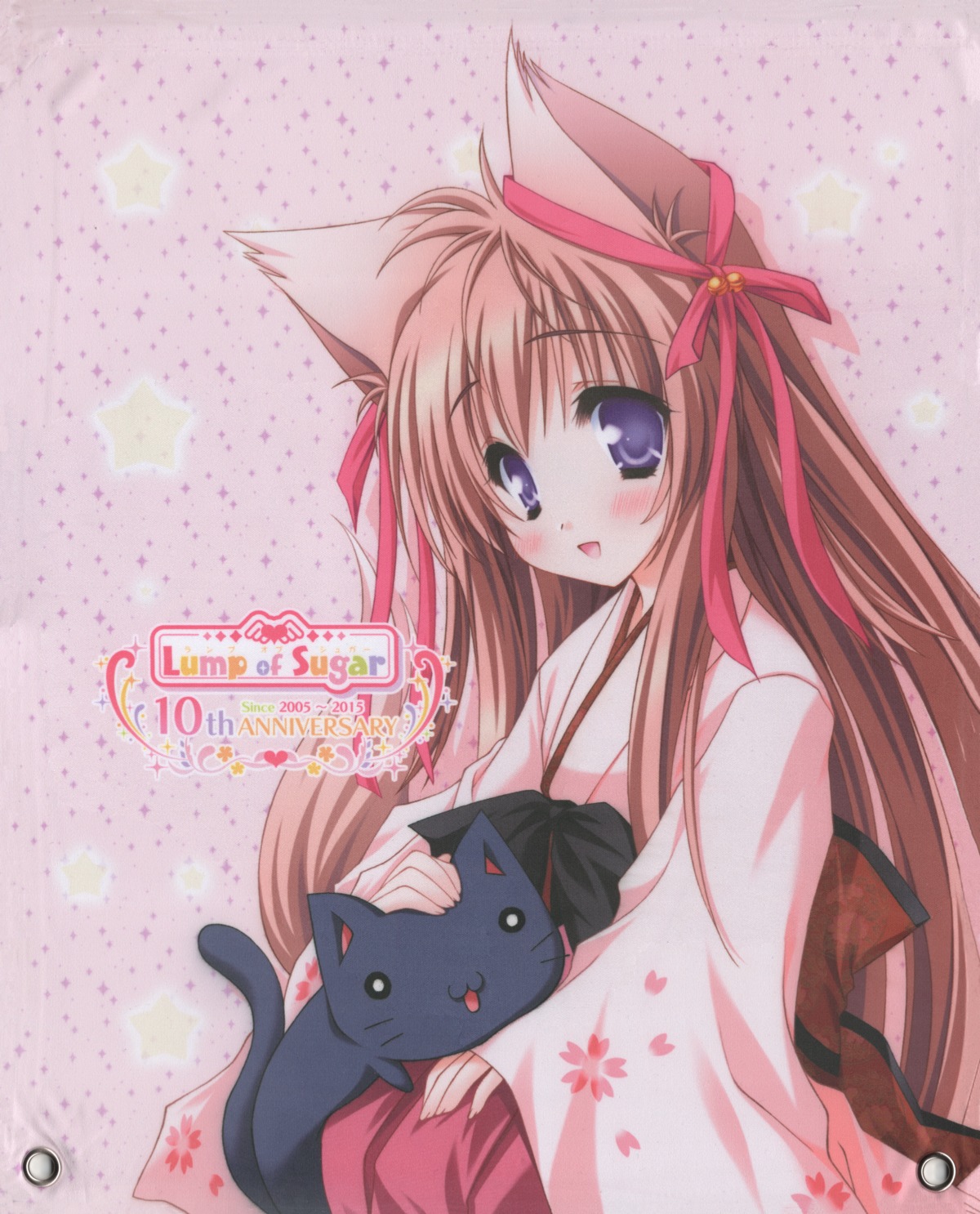 animal_ears fixme japanese_clothes lump_of_sugar mito_mashiro moekibara_fumitake neko raw_scan tayutama tayutama_2