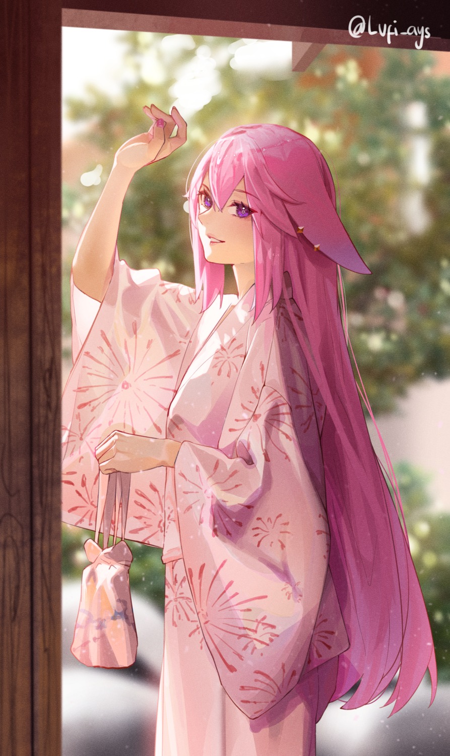 animal_ears genshin_impact lufi_ays yae_miko yukata