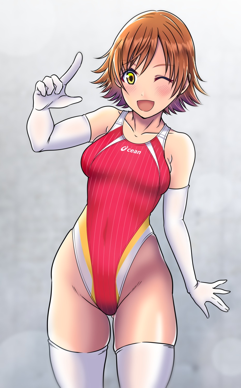 aiuti honda_mio swimsuits the_idolm@ster the_idolm@ster_cinderella_girls thighhighs