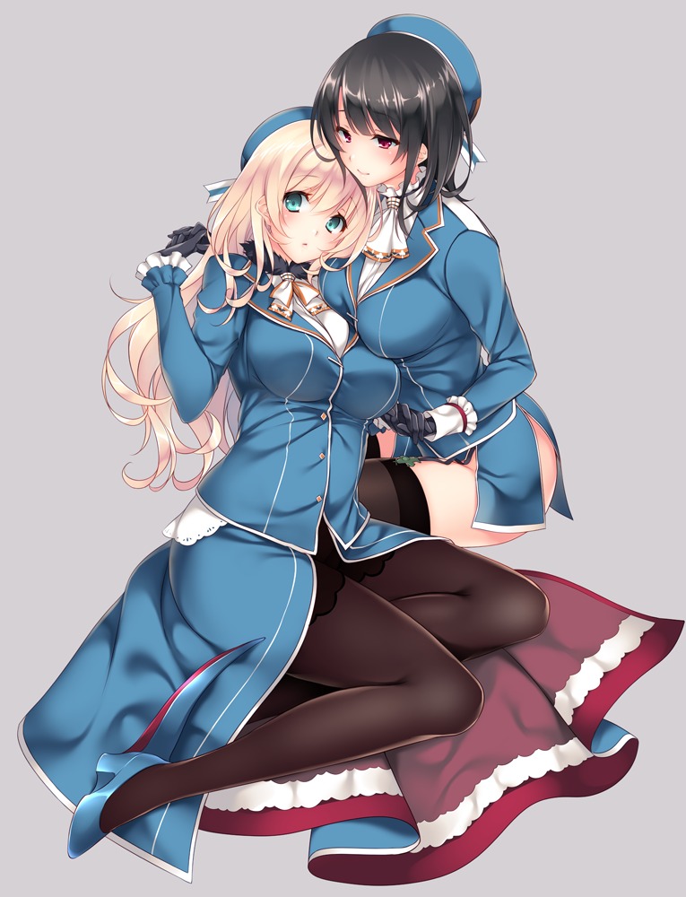 atago_(kancolle) ayase_hazuki heels kantai_collection pantyhose takao_(kancolle) thighhighs