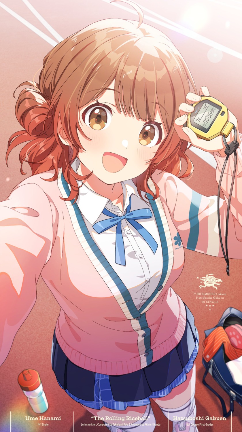 disc_cover gakuen_idolm@ster hanami_ume seifuku selfie sweater tagme the_idolm@ster thighhighs