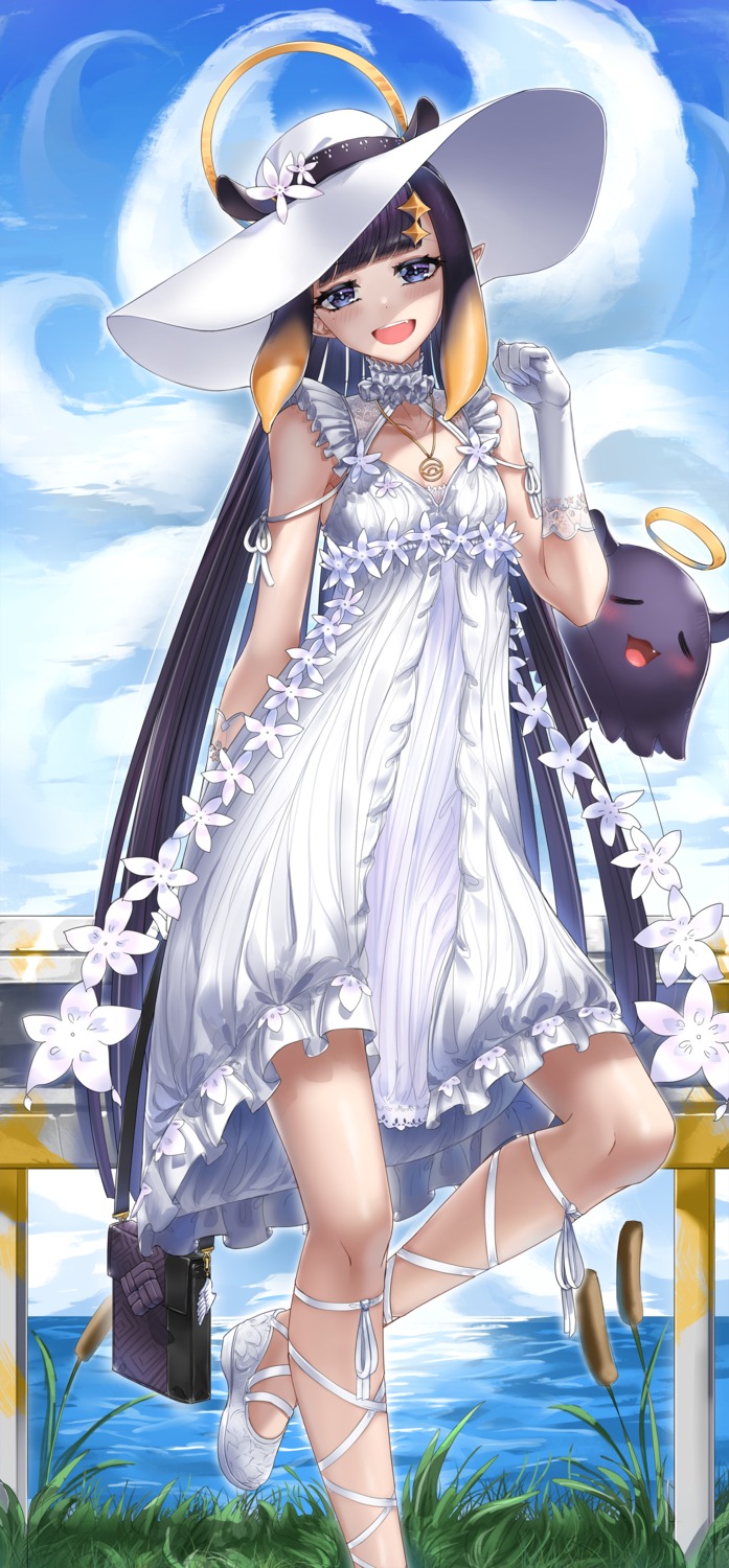 casul dress hololive hololive_english ninomae_ina'nis pointy_ears summer_dress