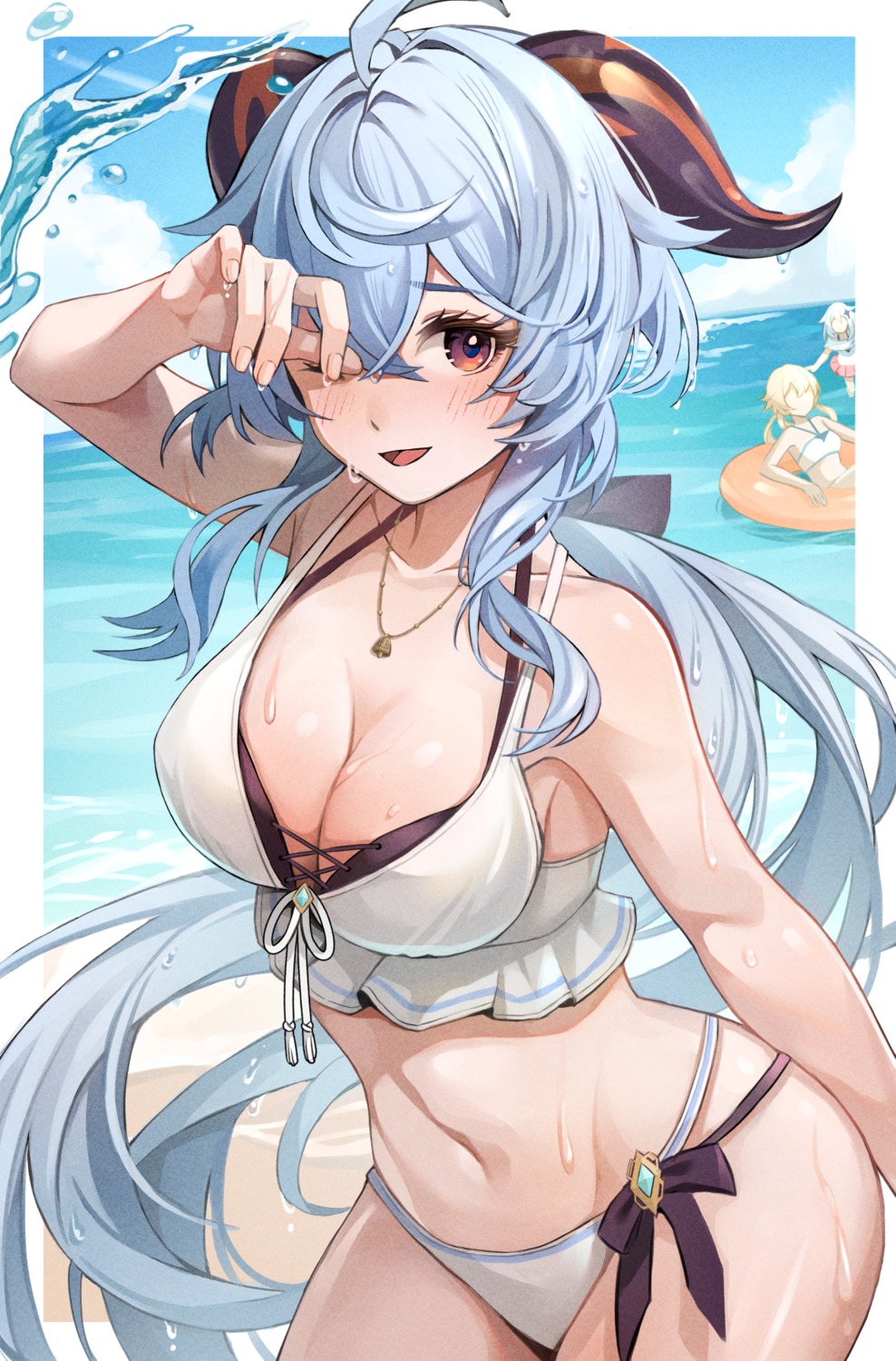 bikini ganyu genshin_impact horns moguta_(moguta9) swimsuits