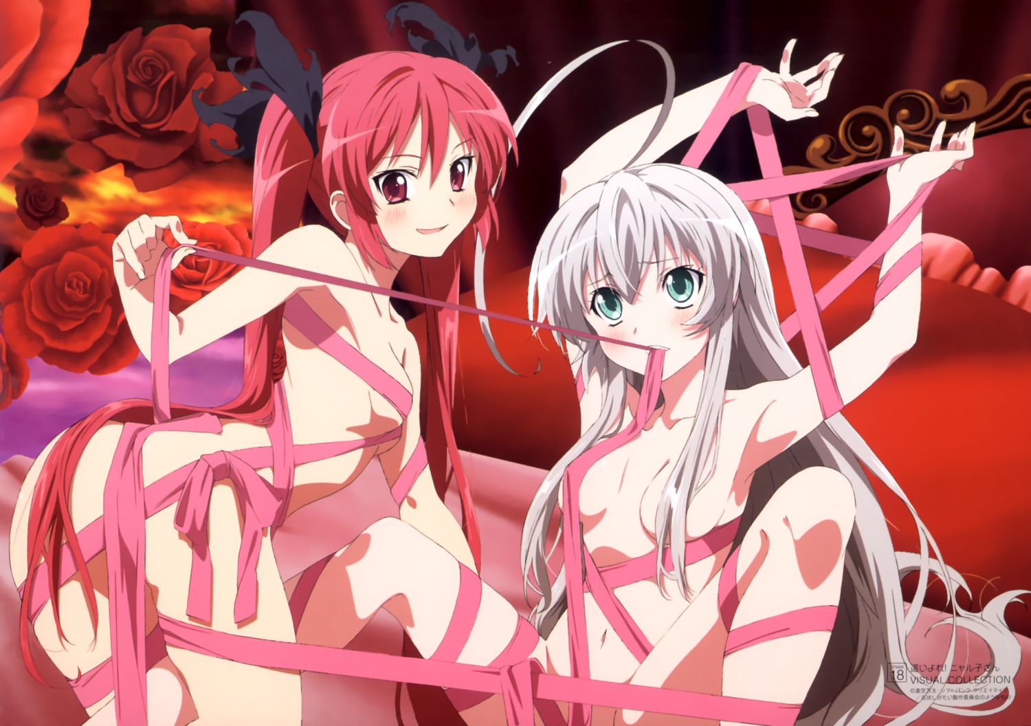 haiyore!_nyaruko-san kuuko_(haiyore_nyaruko-san) naked_ribbon nyaruko takiyama_masaaki yuri