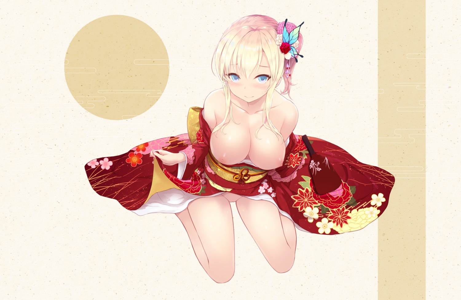 boku_wa_tomodachi_ga_sukunai breasts cait japanese_clothes kashiwazaki_sena kimono nipples no_bra nopan open_shirt pussy uncensored