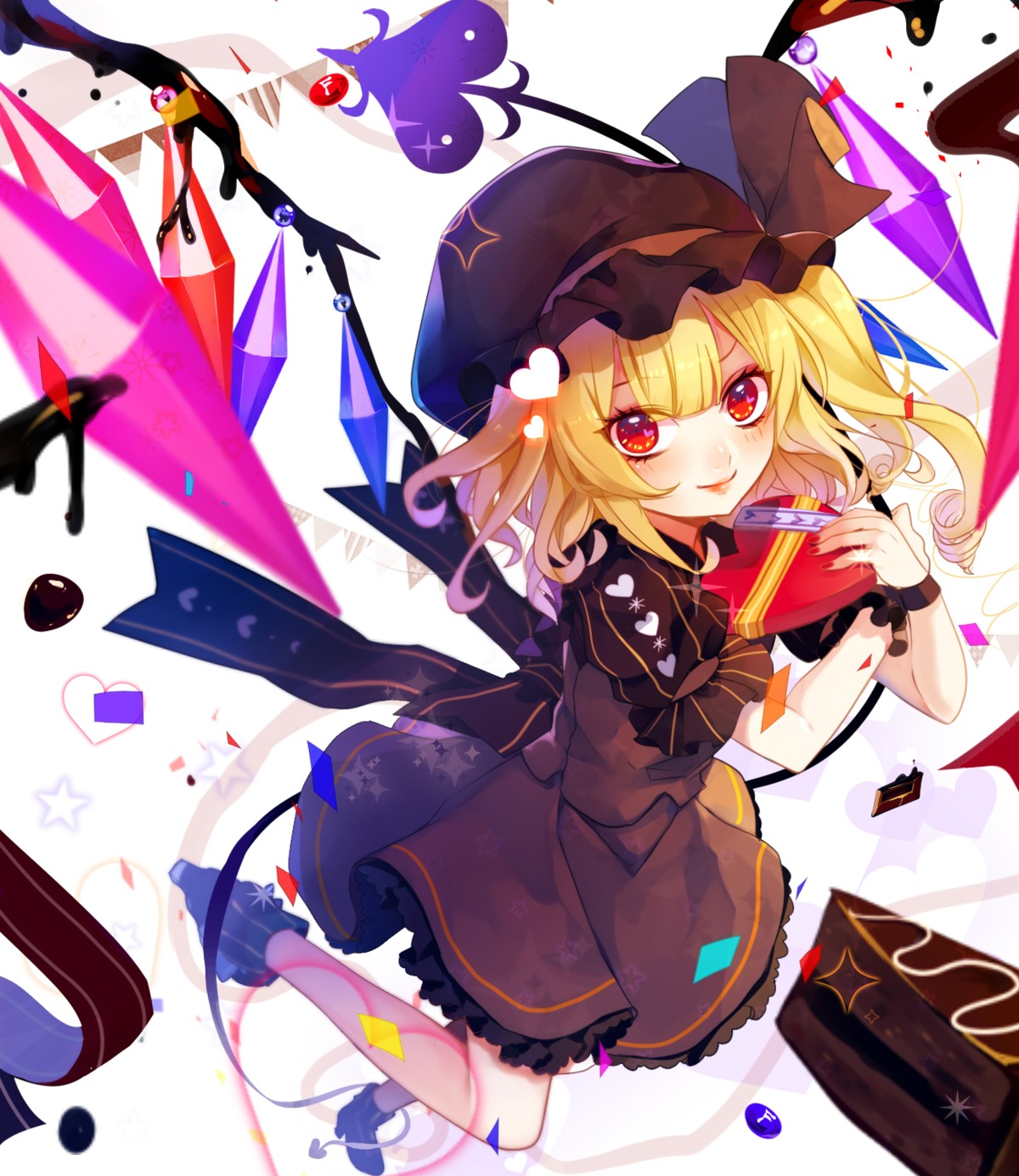 daimaou_ruaeru flandre_scarlet heels touhou valentine wings