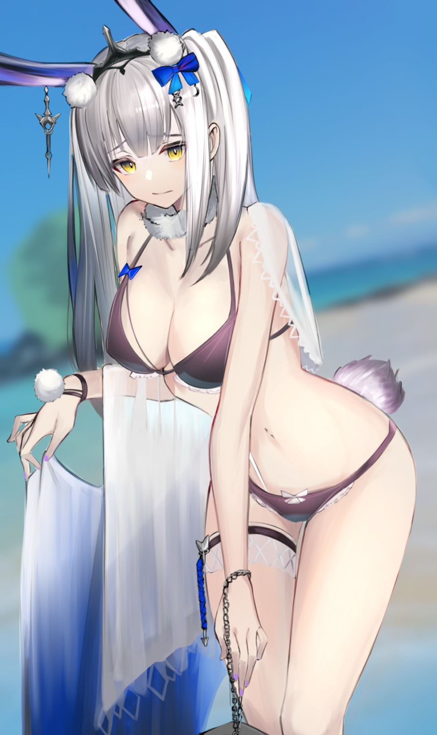 animal_ears bikini bunny_ears eugle_na garter swimsuits tail