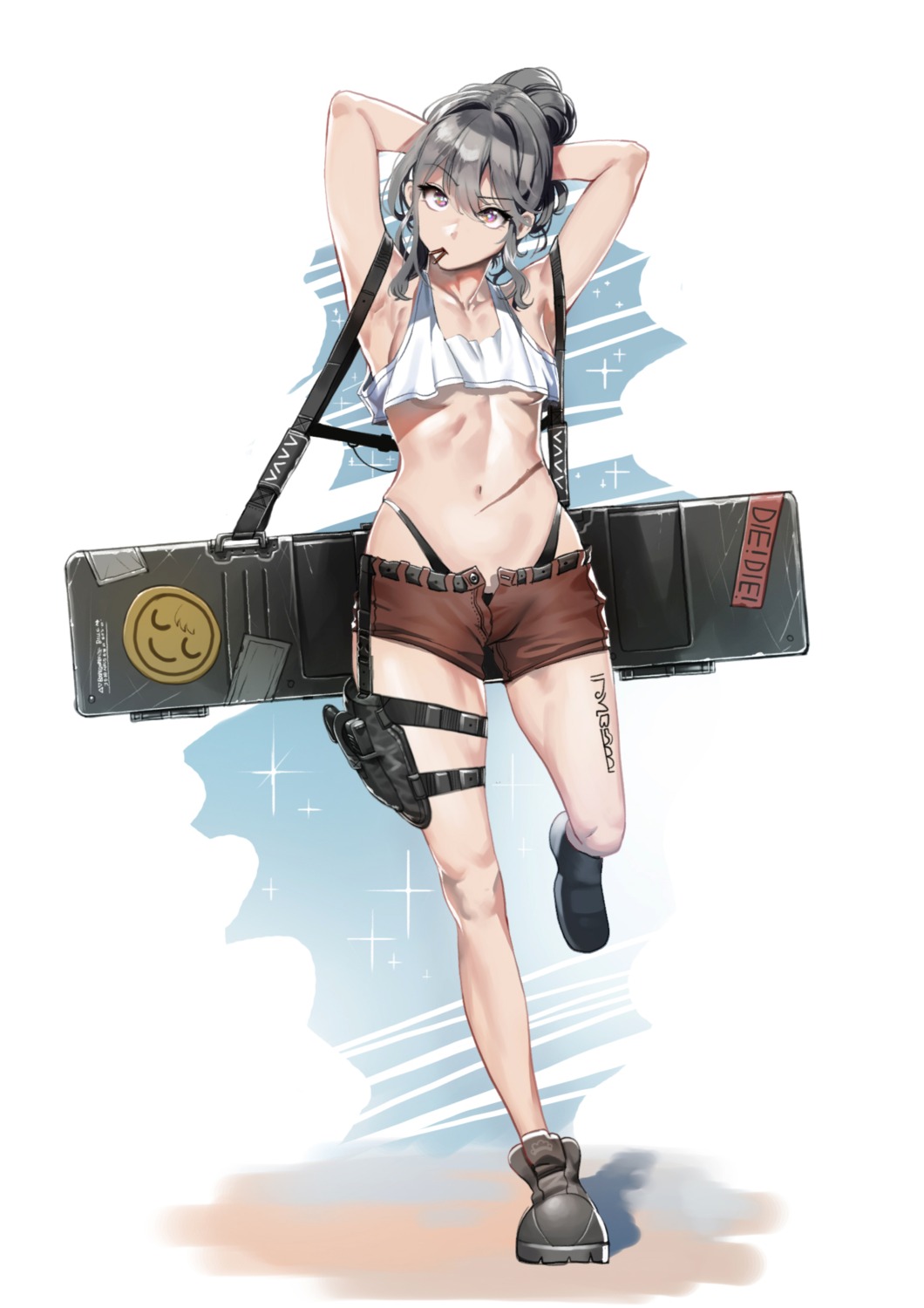 artist_revision gun ihobus no_bra pantsu underboob weapon