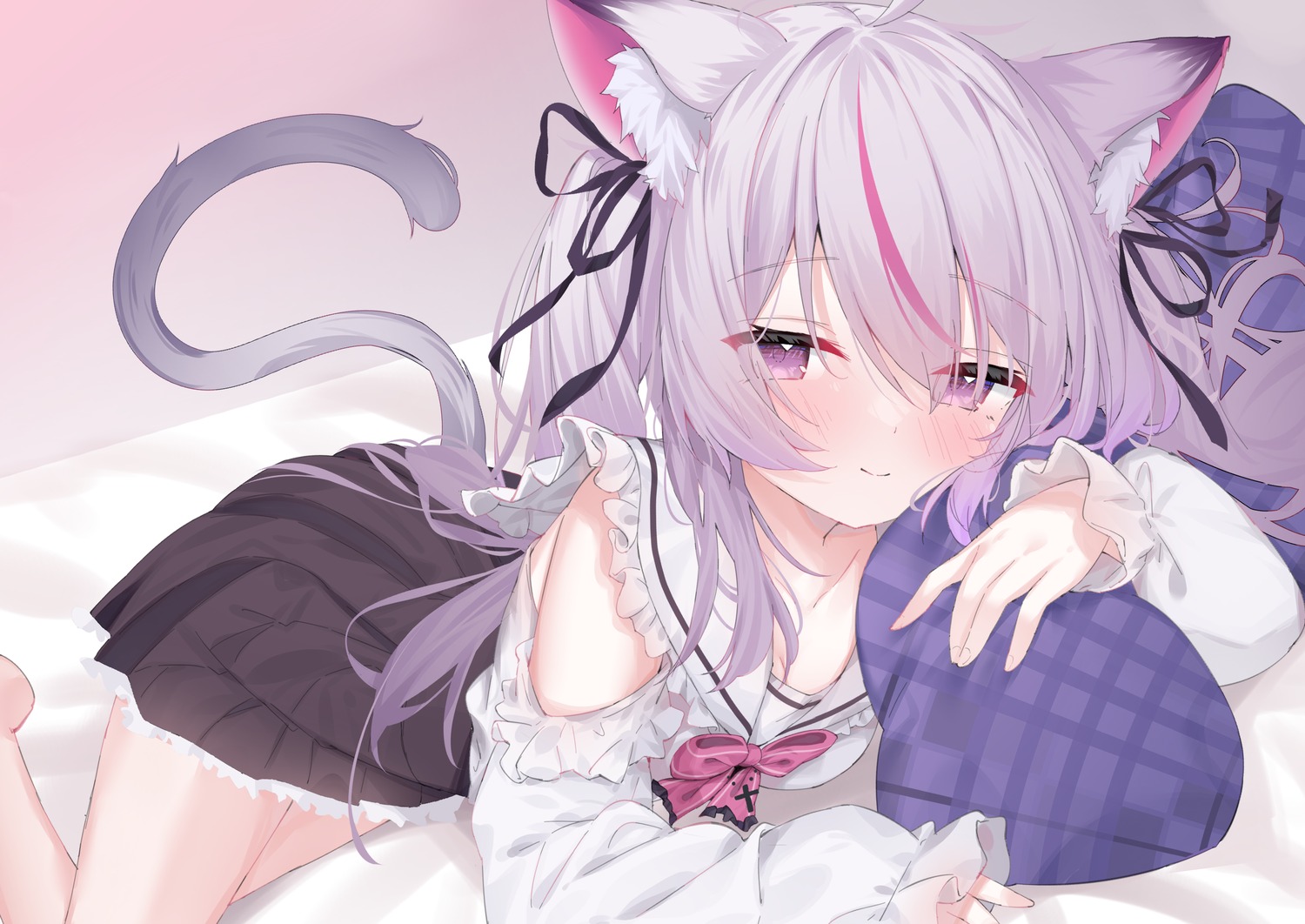 animal_ears indie_virtual_youtuber leafpie_zaurus nekomimi nekoyama_mia seifuku tail