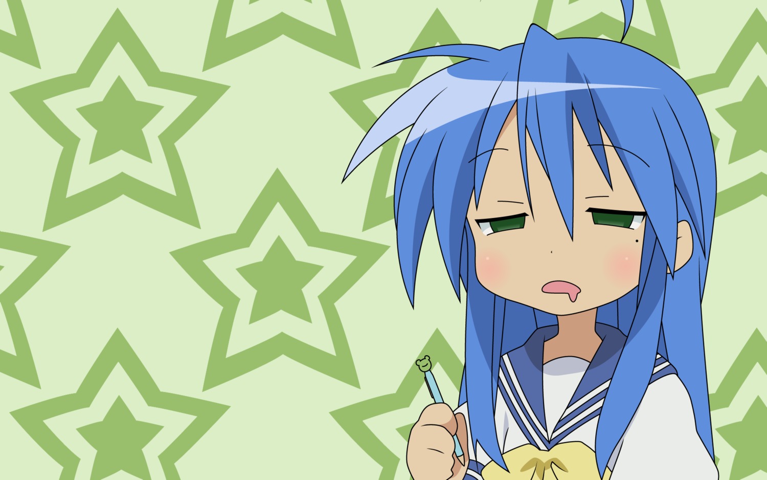 izumi_konata lucky_star seifuku vector_trace wallpaper