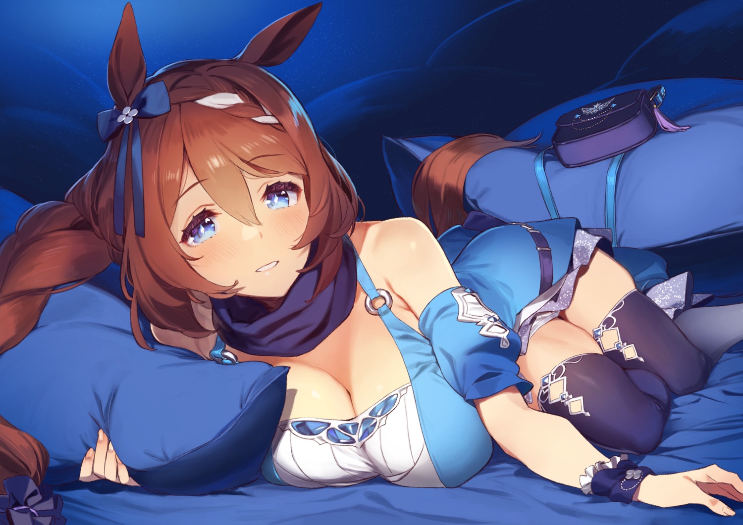 92m animal_ears cleavage super_creek_(umamusume) tail thighhighs uma_musume_pretty_derby