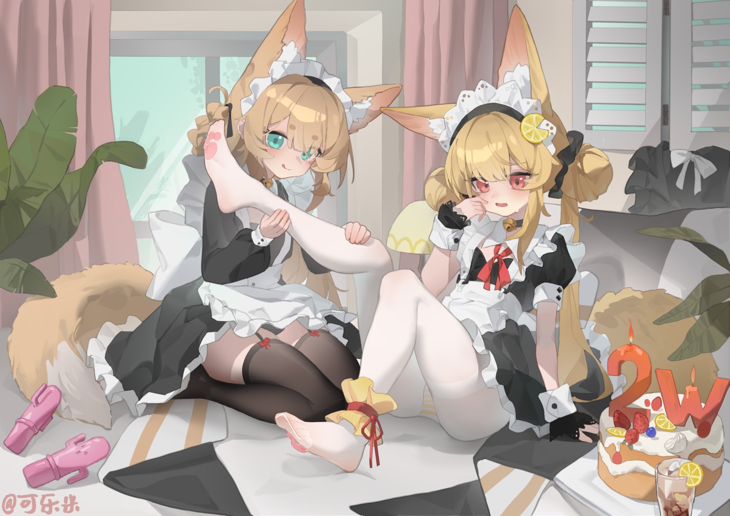 animal_ears dildo feet kele_mimi kitsune loli maid pantsu pantyhose shimapan skirt_lift stockings tail thighhighs yuri