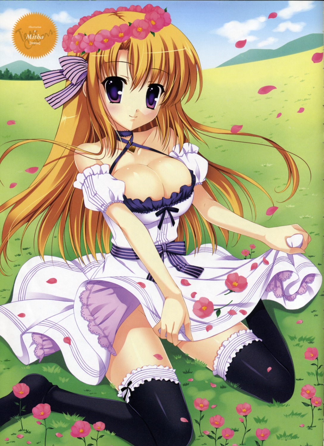 cleavage indico_lite mitha nopan skirt_lift thighhighs