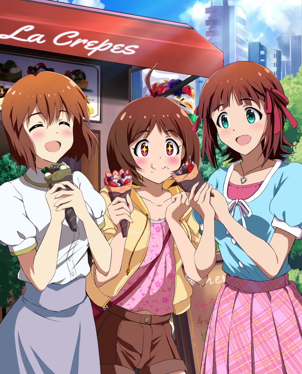 amami_haruka araburu-hinadori cream hagiwara_yukiho hidaka_ai the_idolm@ster the_idolm@ster_dearly_stars