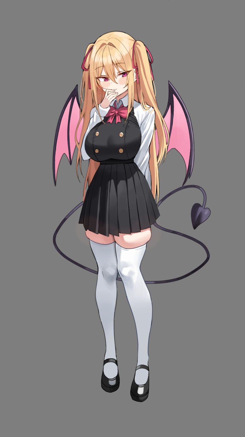 devil k_pring seifuku tail thighhighs transparent_png wings