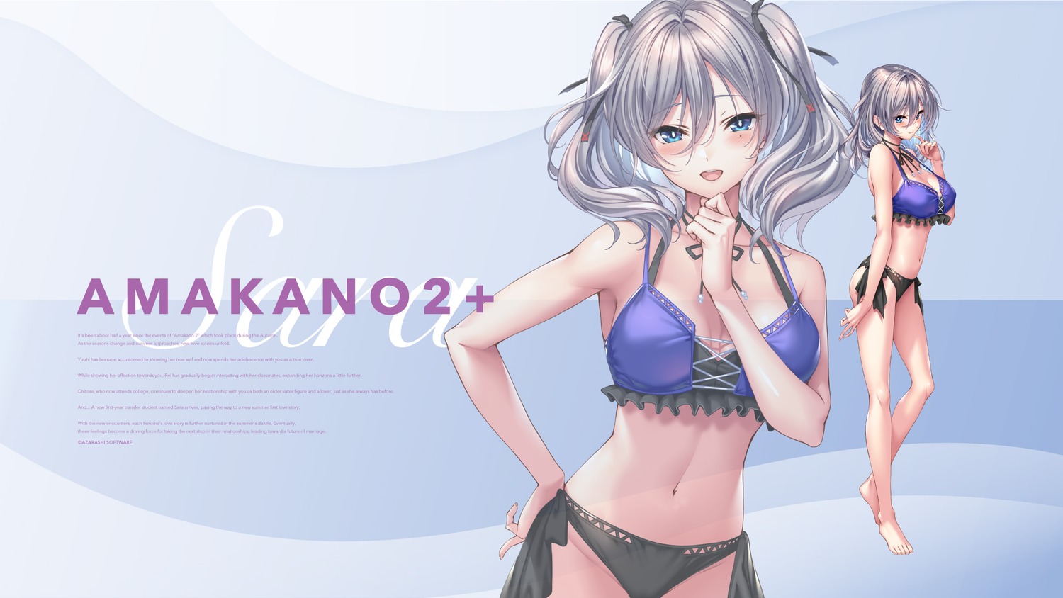 amakano_2+ azarashi_soft bikini cleavage jigokudani_sara piromizu swimsuits wallpaper