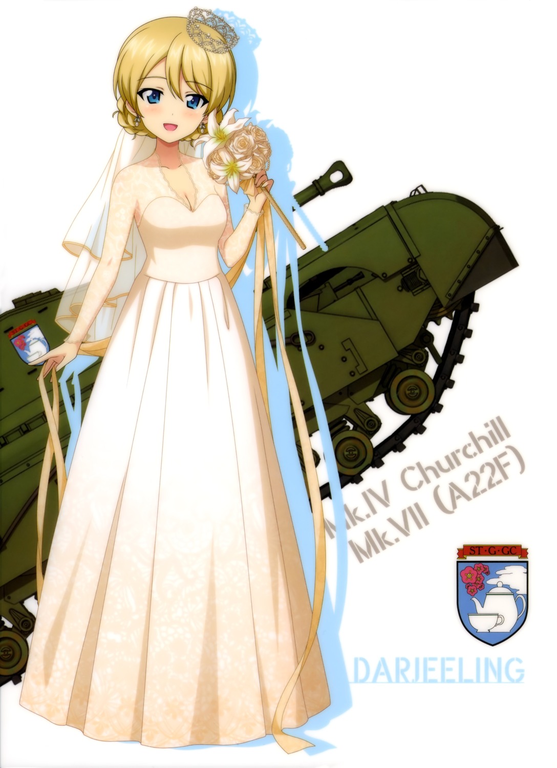 cleavage darjeeling dress girls_und_panzer see_through tagme wedding_dress