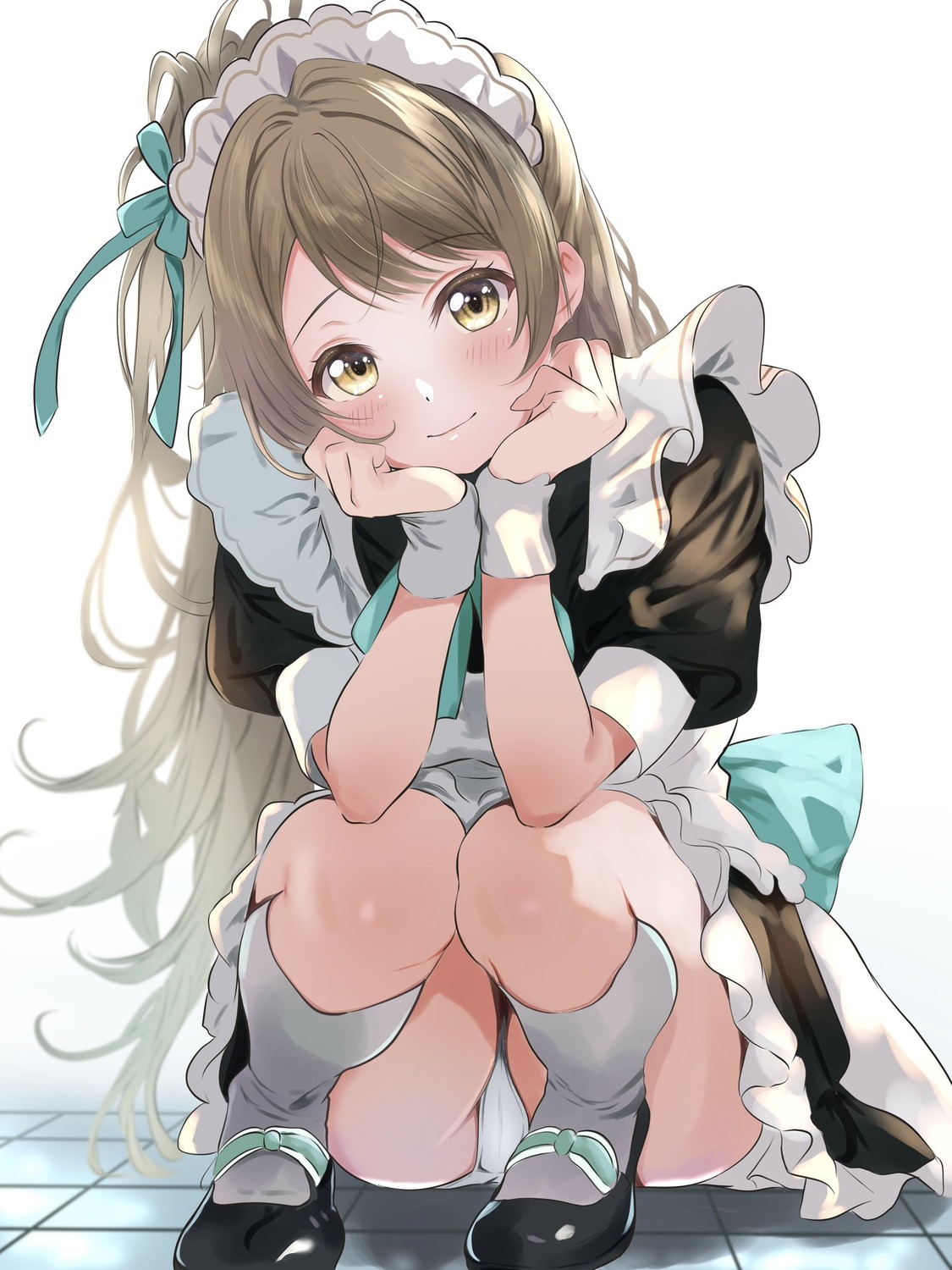 borgbutler love_live! maid minami_kotori pantsu skirt_lift thong