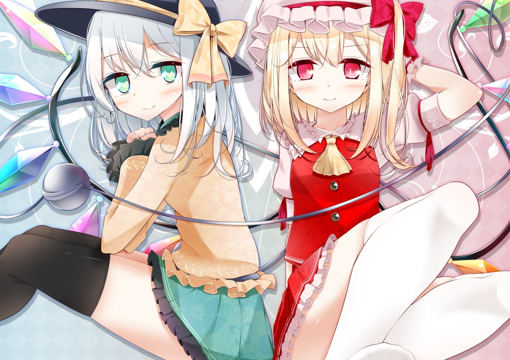 flandre_scarlet komeiji_koishi oouso thighhighs touhou