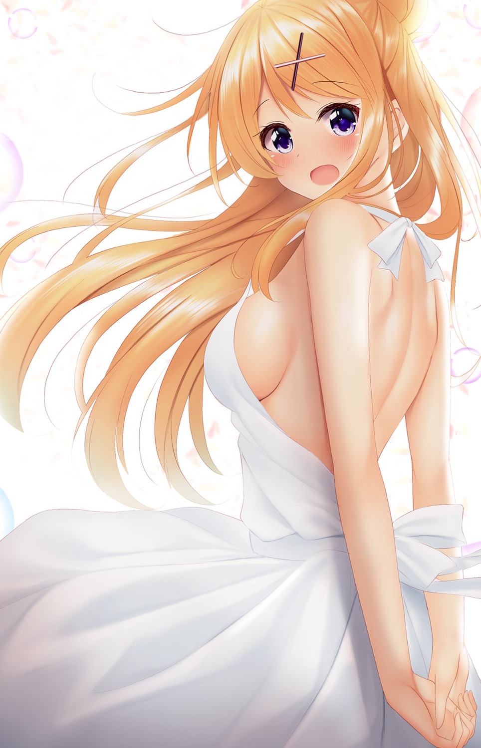 dress kin'iro_mosaic kujou_karen minato_ojitan no_bra skirt_lift summer_dress