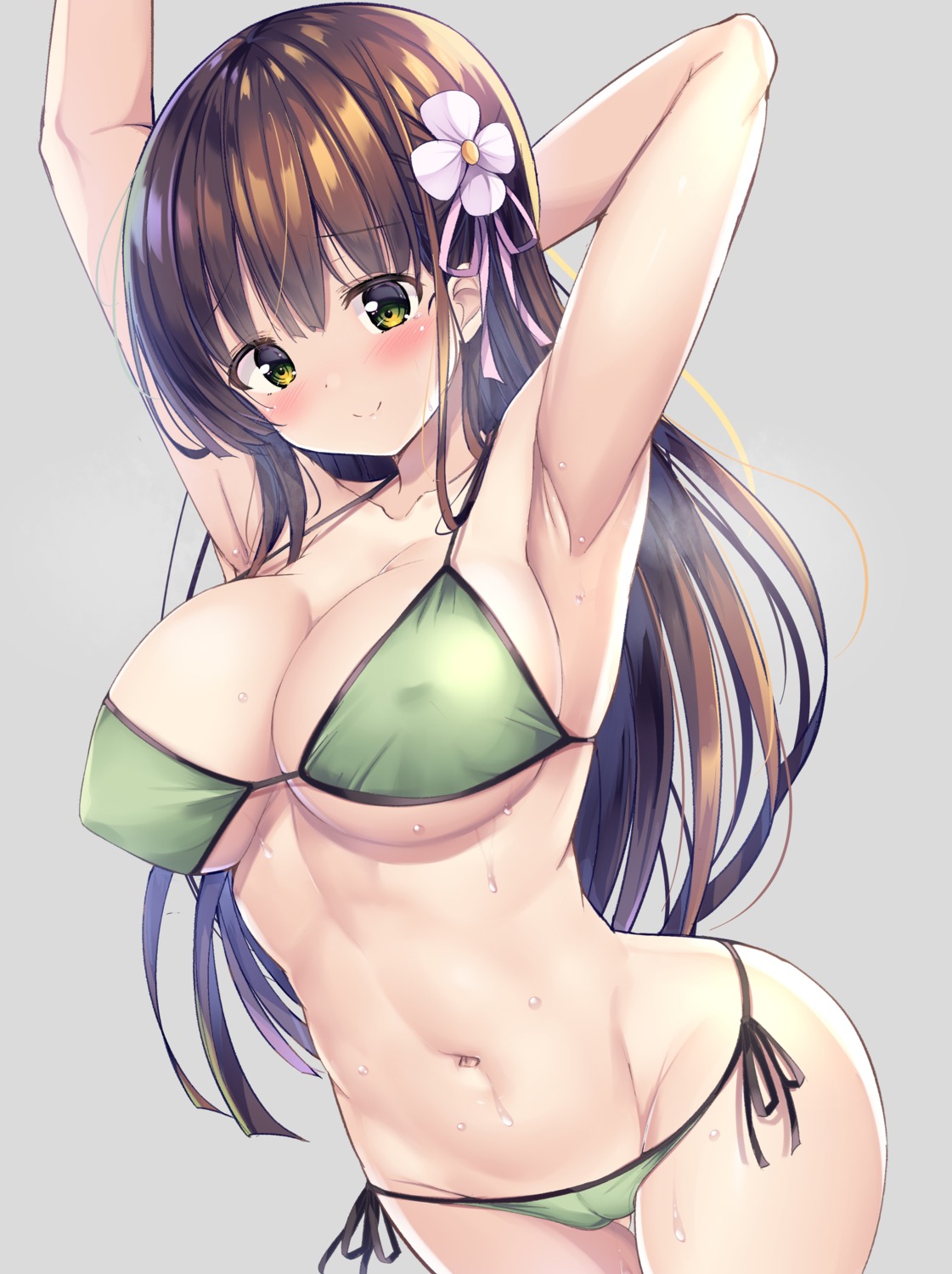 bikini cameltoe erect_nipples gochuumon_wa_usagi_desu_ka? kurou_(quadruple_zero) swimsuits ujimatsu_chiya wet